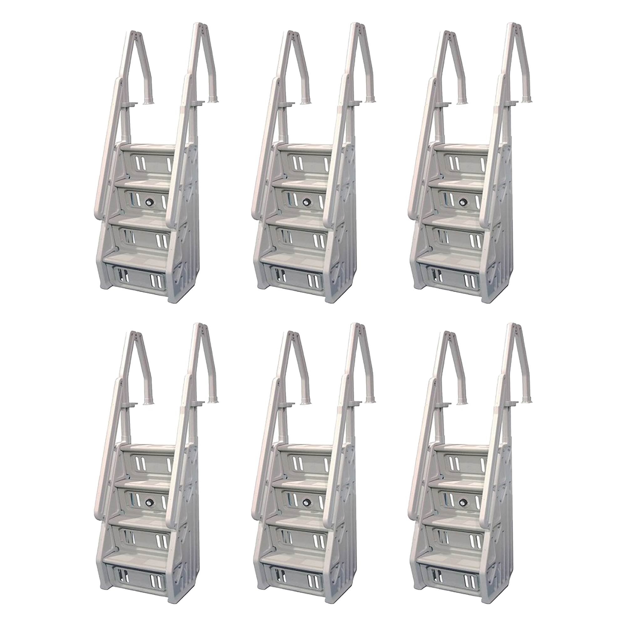 Vinyl Works Deluxe 32" In Step 46 - 60" Above Ground Pool Ladder, Tan (6 Pack) - VMInnovations