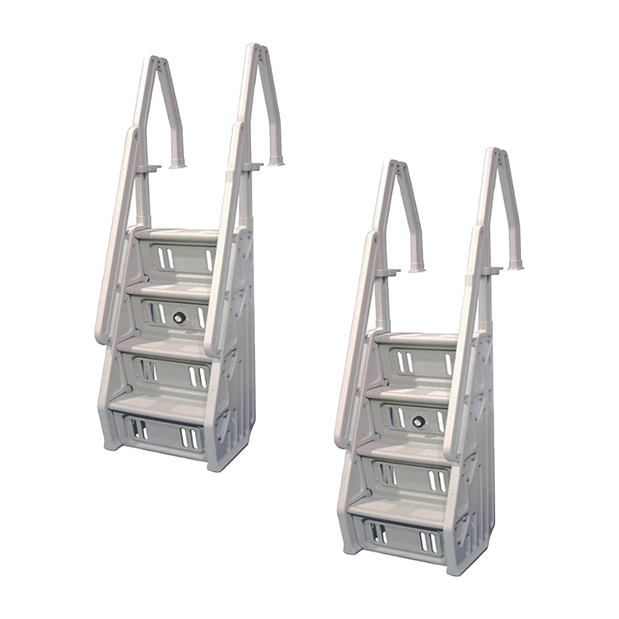 Vinyl Works Deluxe 32" In Step 46 - 60" Above Ground Pool Ladder, Tan (2 Pack) - VMInnovations