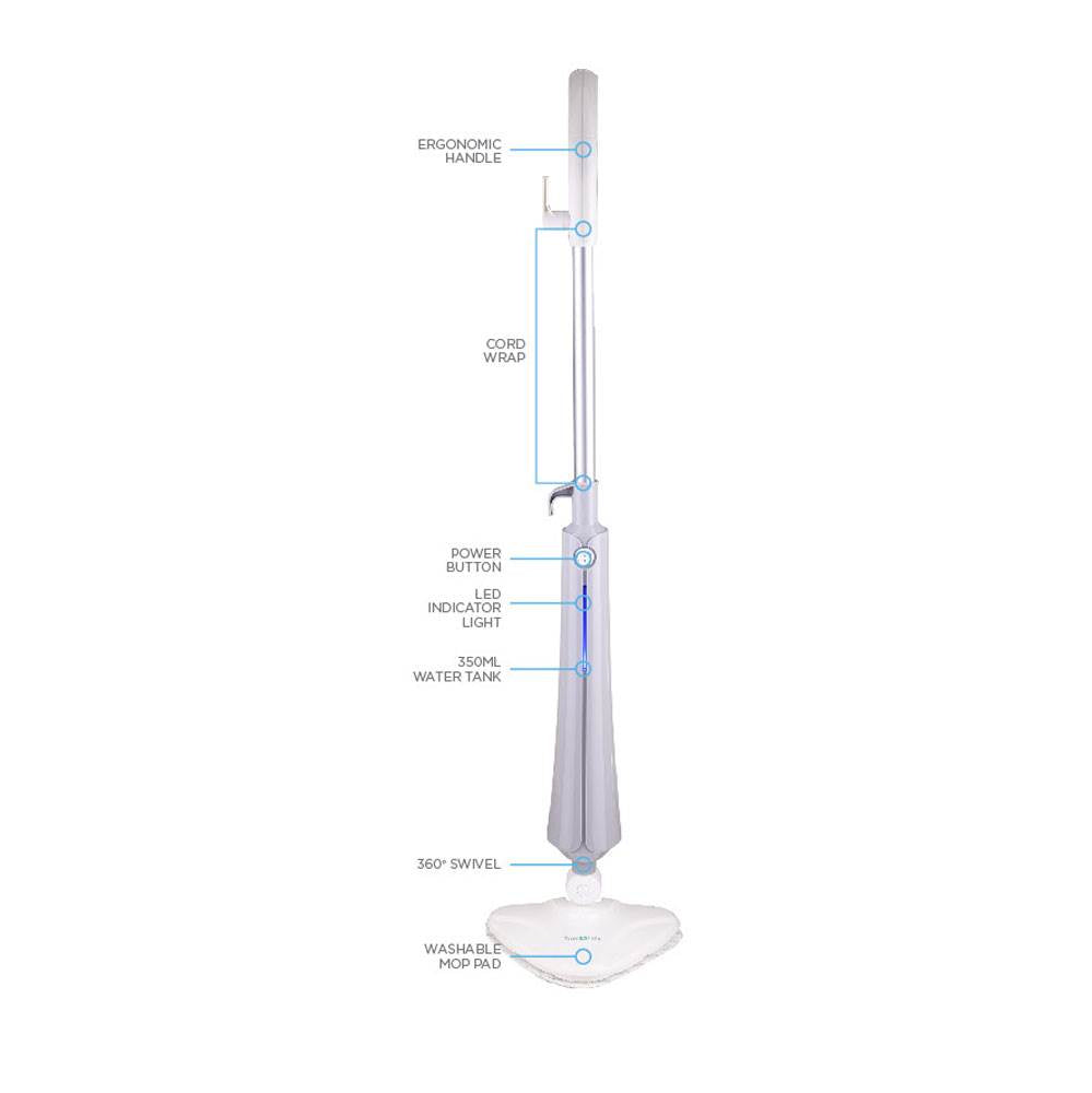 True & Tidy STM 300 Multi Surface 1300 Watt Steam Mop Cleaner, Gray (Used)
