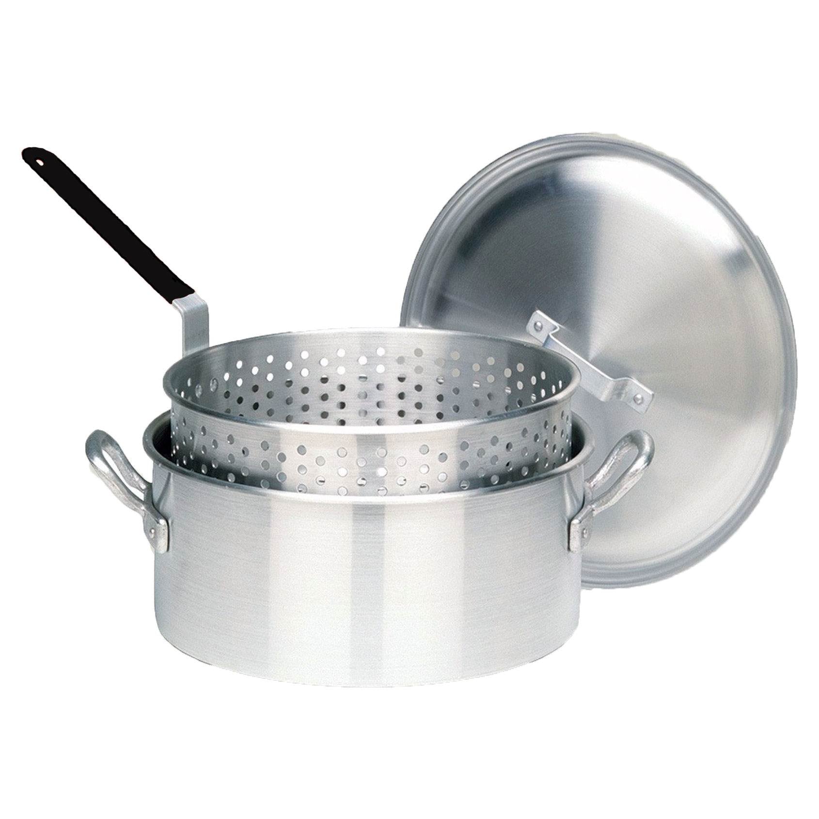 Bayou Classic Durable 14 Quart Aluminum Fry Pot and Removable Basket (2 Pack) - VMInnovations