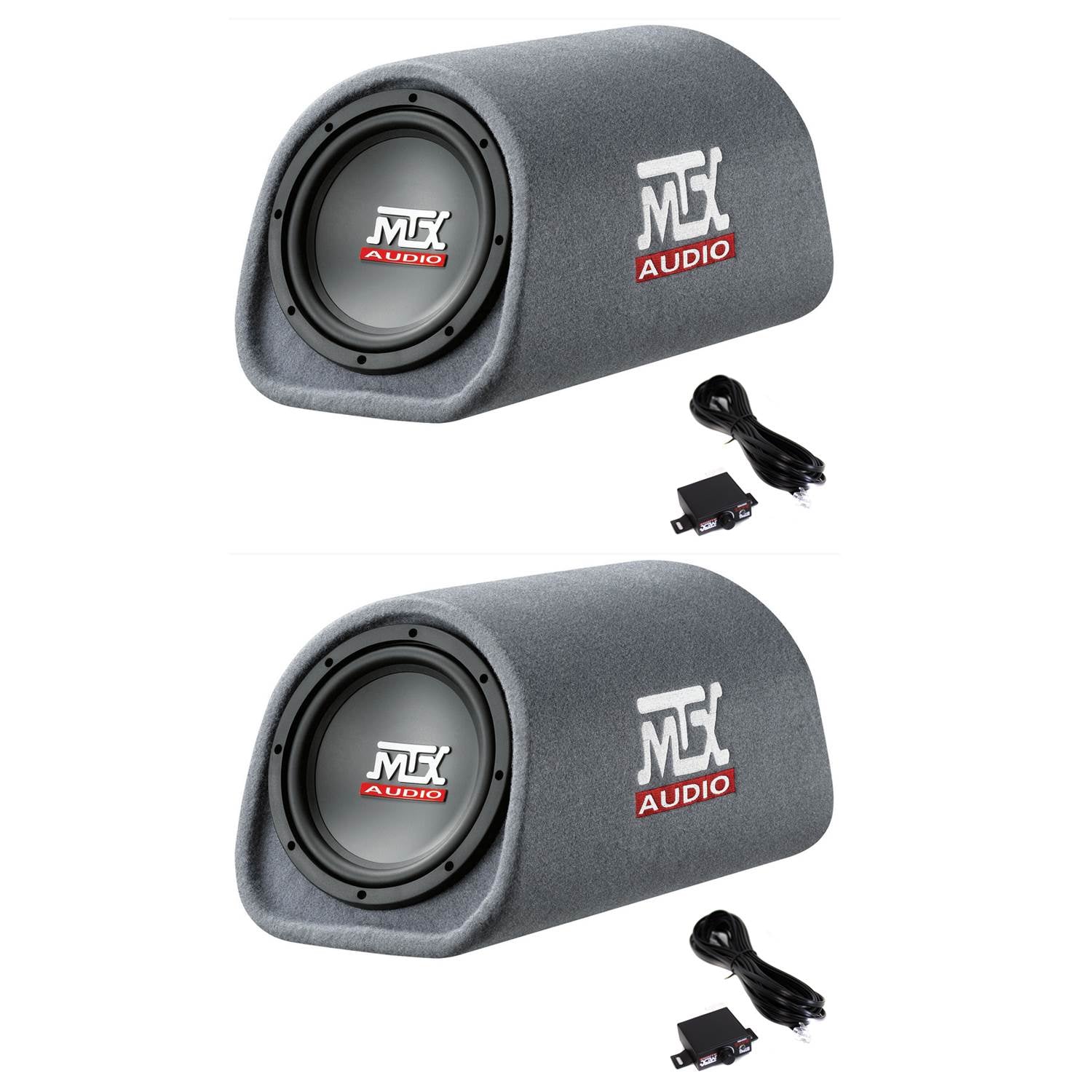MTX AUDIO 8" 240W Car Loaded Subwoofer Enclosure Amplified Tube Vented (2 Pack)