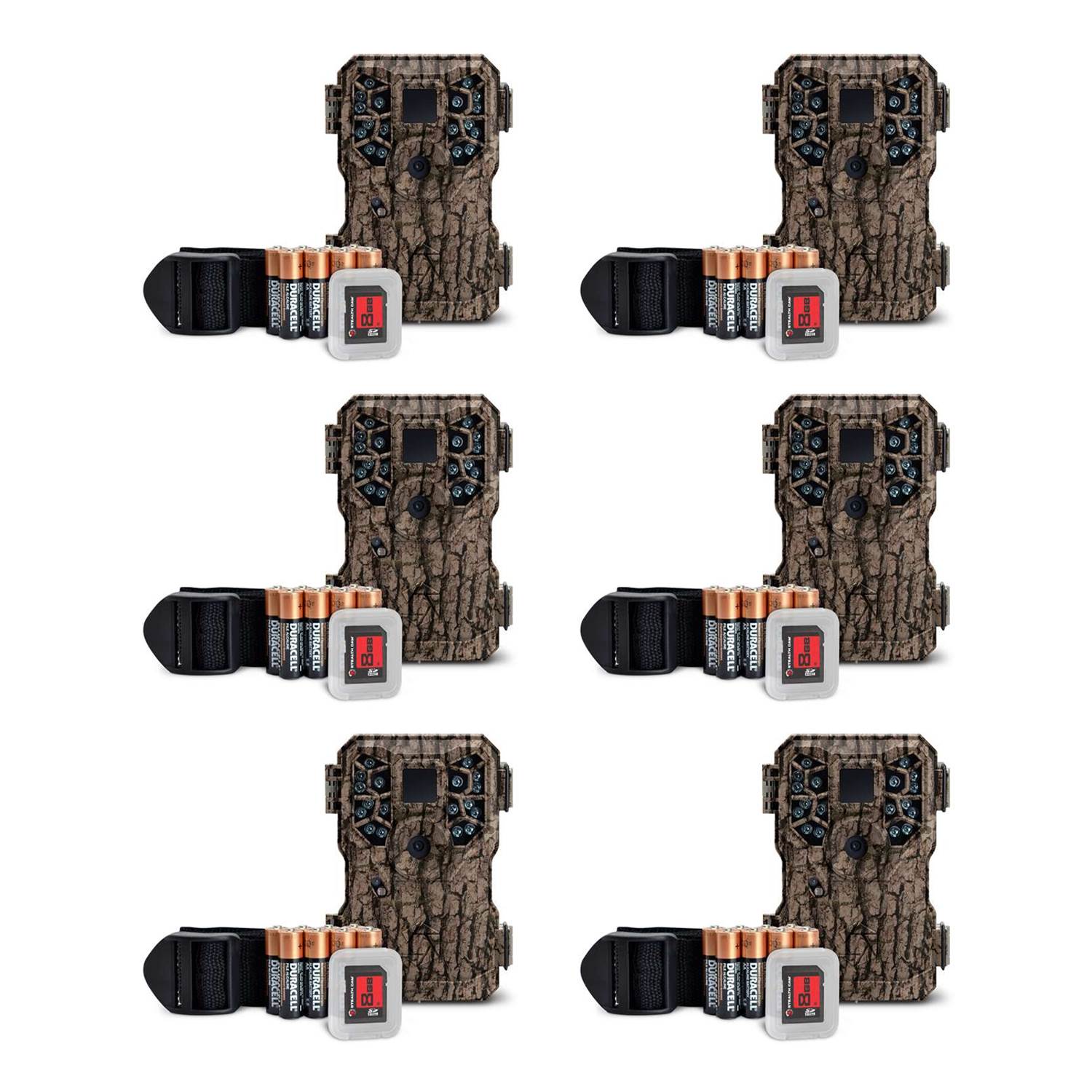 Stealth Cam 8MP Infrared Hunting Scouting Game Trail Camera w/ SD Card (6 Pack)