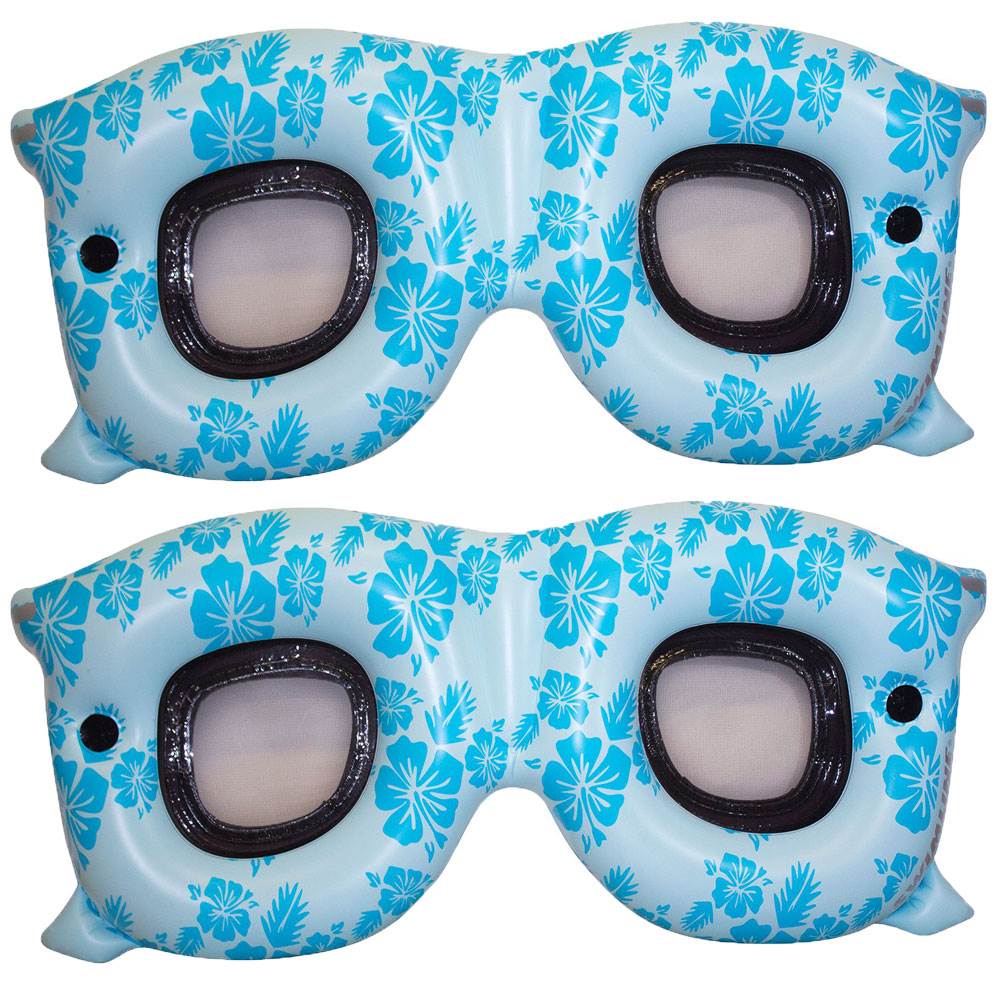 Swimline Inflatable Sunglasses Ride On Raft for Swimming Pool, Blue (2 Pack) - VMInnovations