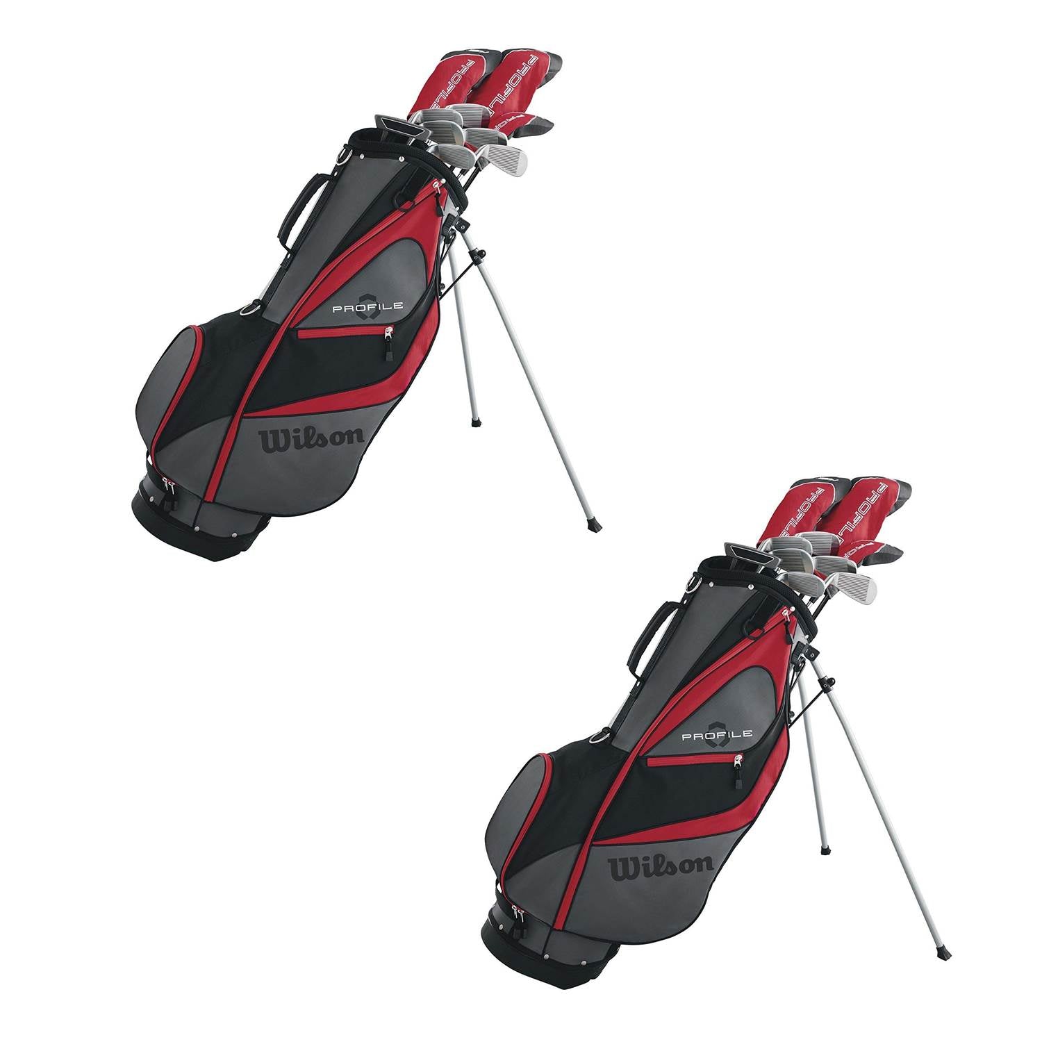 Wilson Profile XD Men's Left Handed Golf Club Package Set w/ Stand Bag (2 Pack)