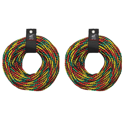 Airhead 4 Rider Towable Tube 60 Foot Tow Rope Boat Lake (2 Pack)