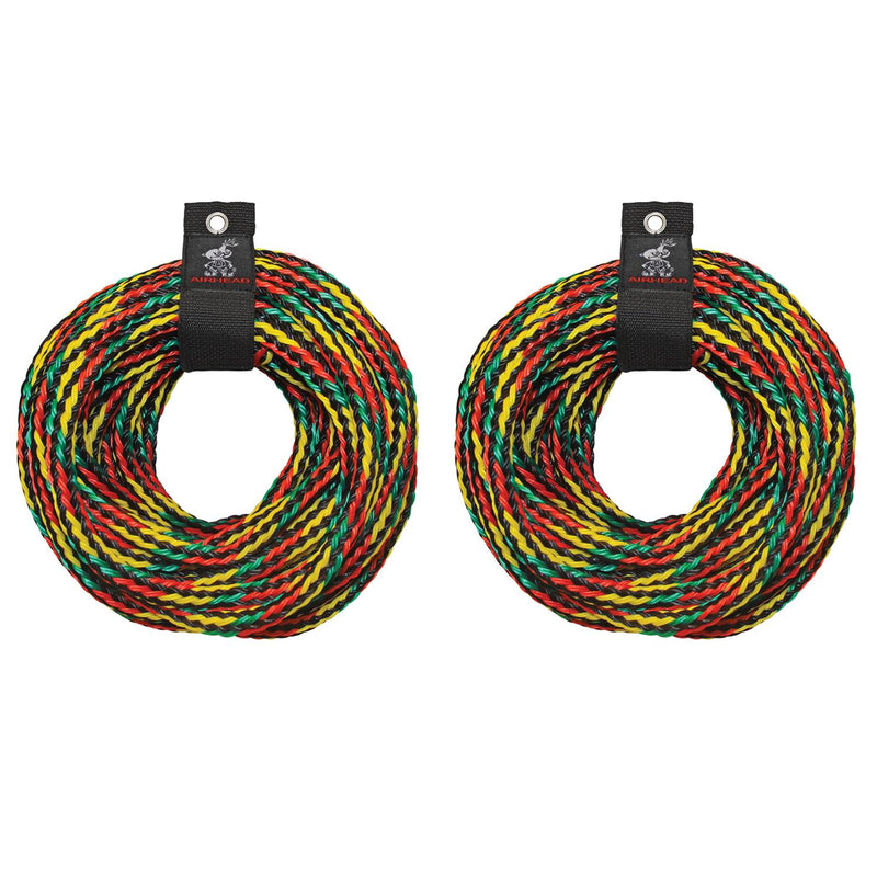 Airhead 4 Rider Towable Tube 60 Foot Tow Rope Boat Lake (2 Pack)