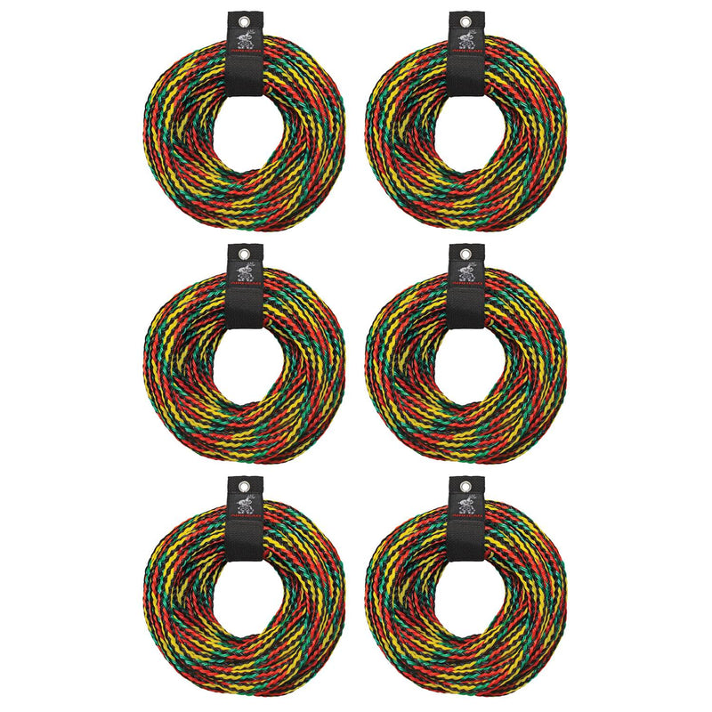 Airhead 4 Rider Towable Tube 60 Foot Tow Rope Boat Lake (6 Pack)