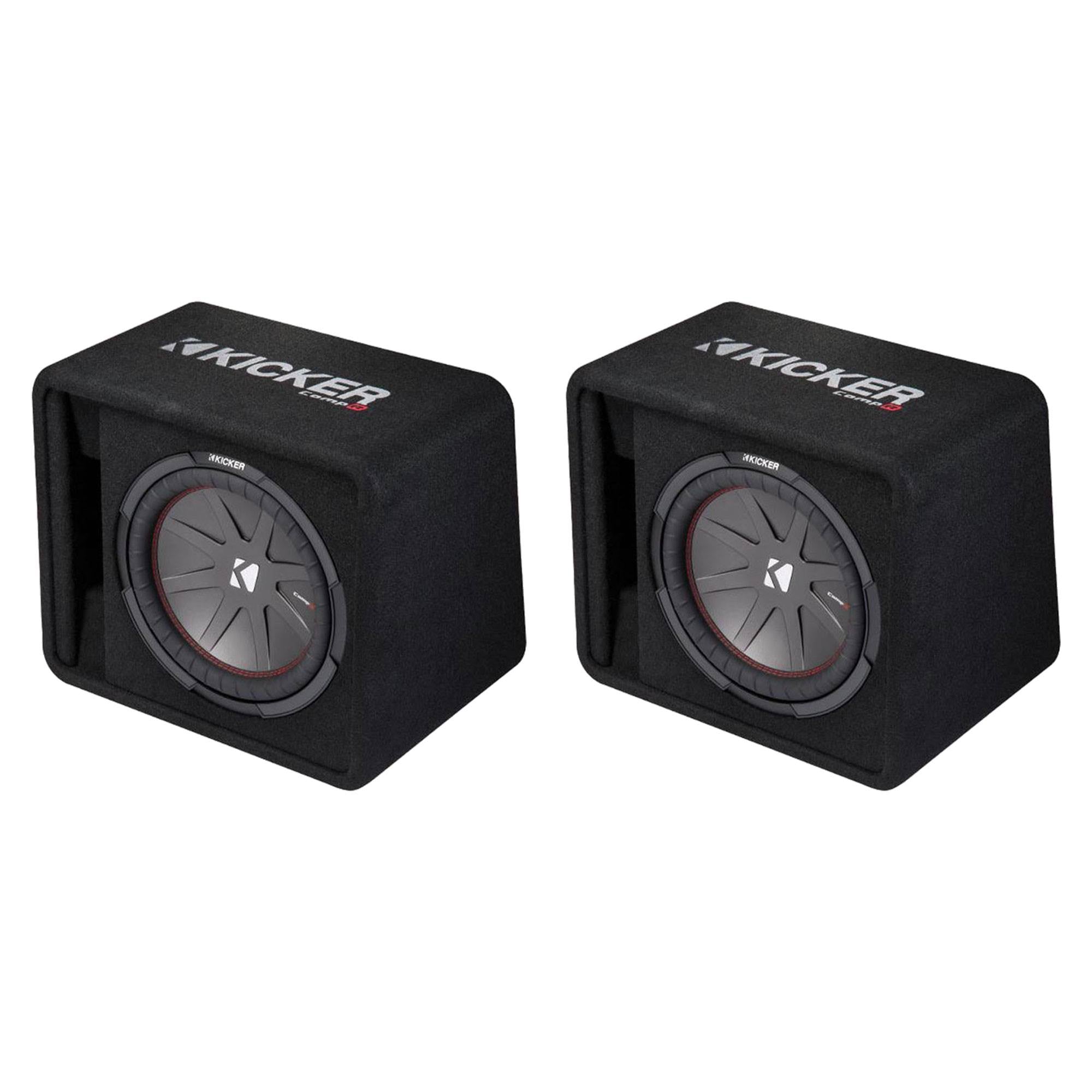 Kicker 12 Inch 1000 Watt 2-Ohm Ported Vented Subwoofer Enclosure Box (2 Pack)