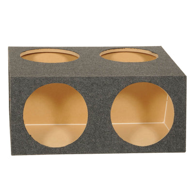 Q Power 4 Hole 12 Inch Sealed Divided Speaker Box Subwoofer Enclosure (2 Pack)