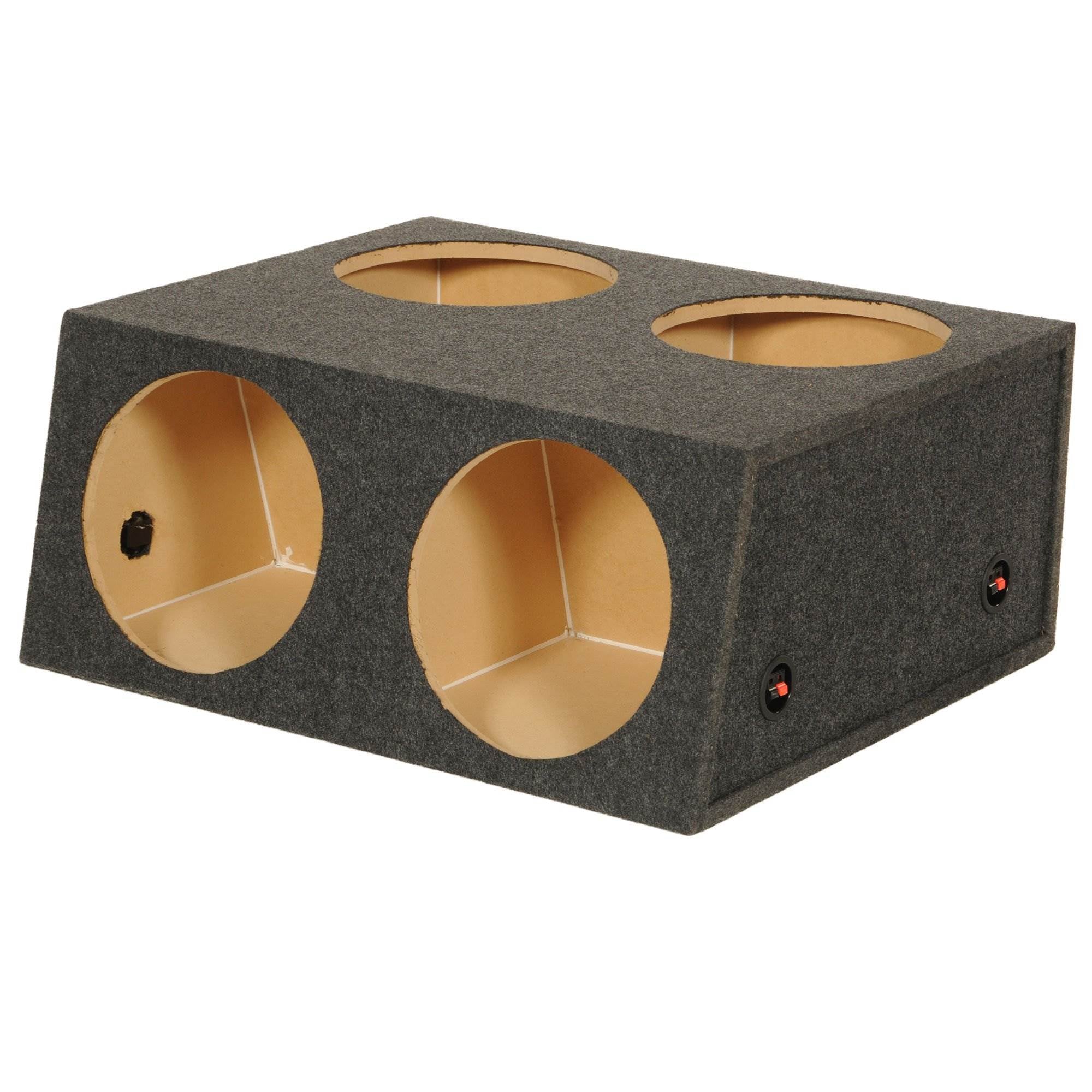 Q Power 4 Hole 12 Inch Sealed Divided Speaker Box Subwoofer Enclosure (2 Pack) - VMInnovations