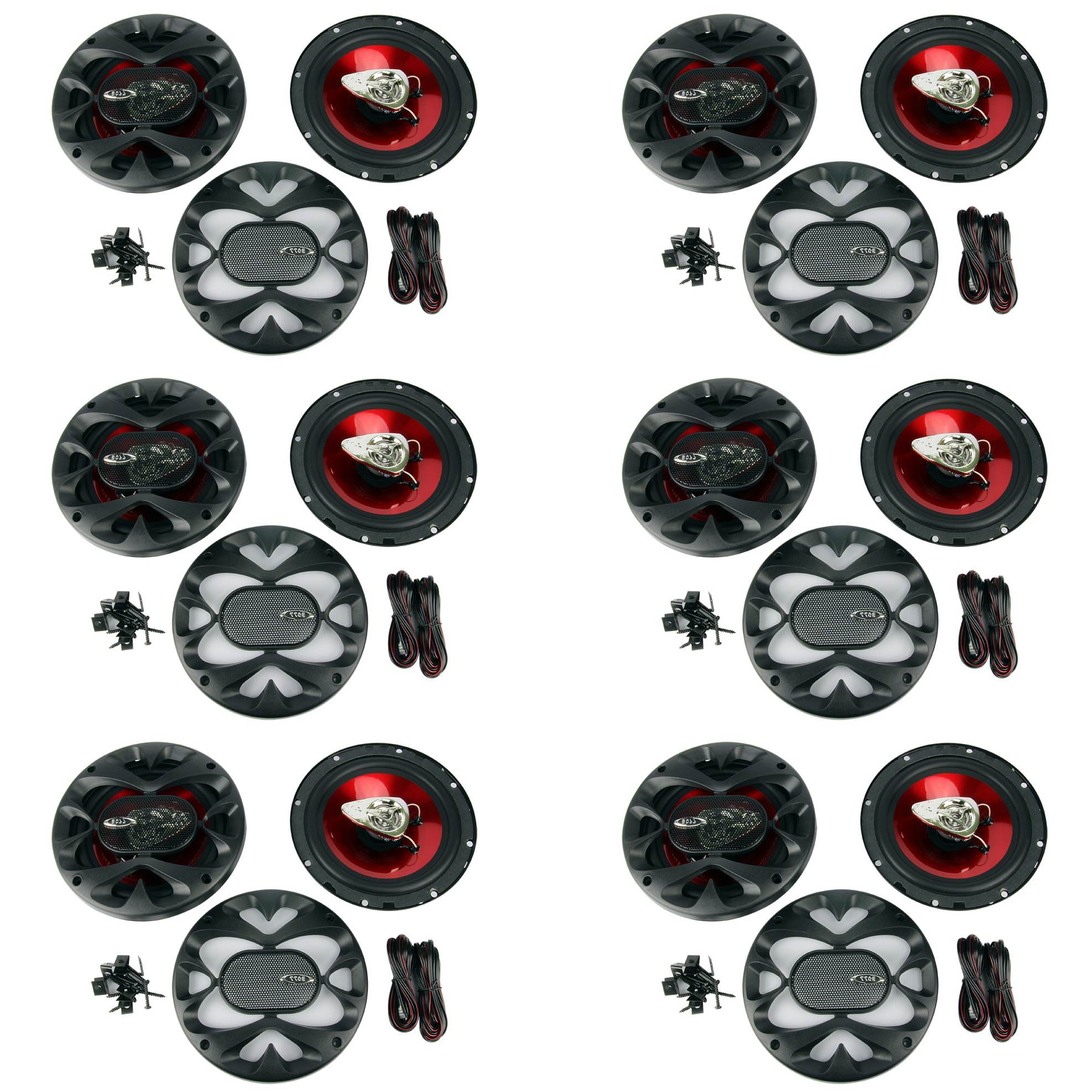BOSS CH6500 6.5" 2-Way 200W Slim Car Coaxial Speakers Audio Stereo (12 Pack)