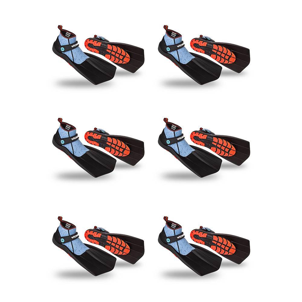 Wildhorn Men's 10 Women's 11 Topside Hydro Snorkel Flippers, Manta Ray (6 Pack)