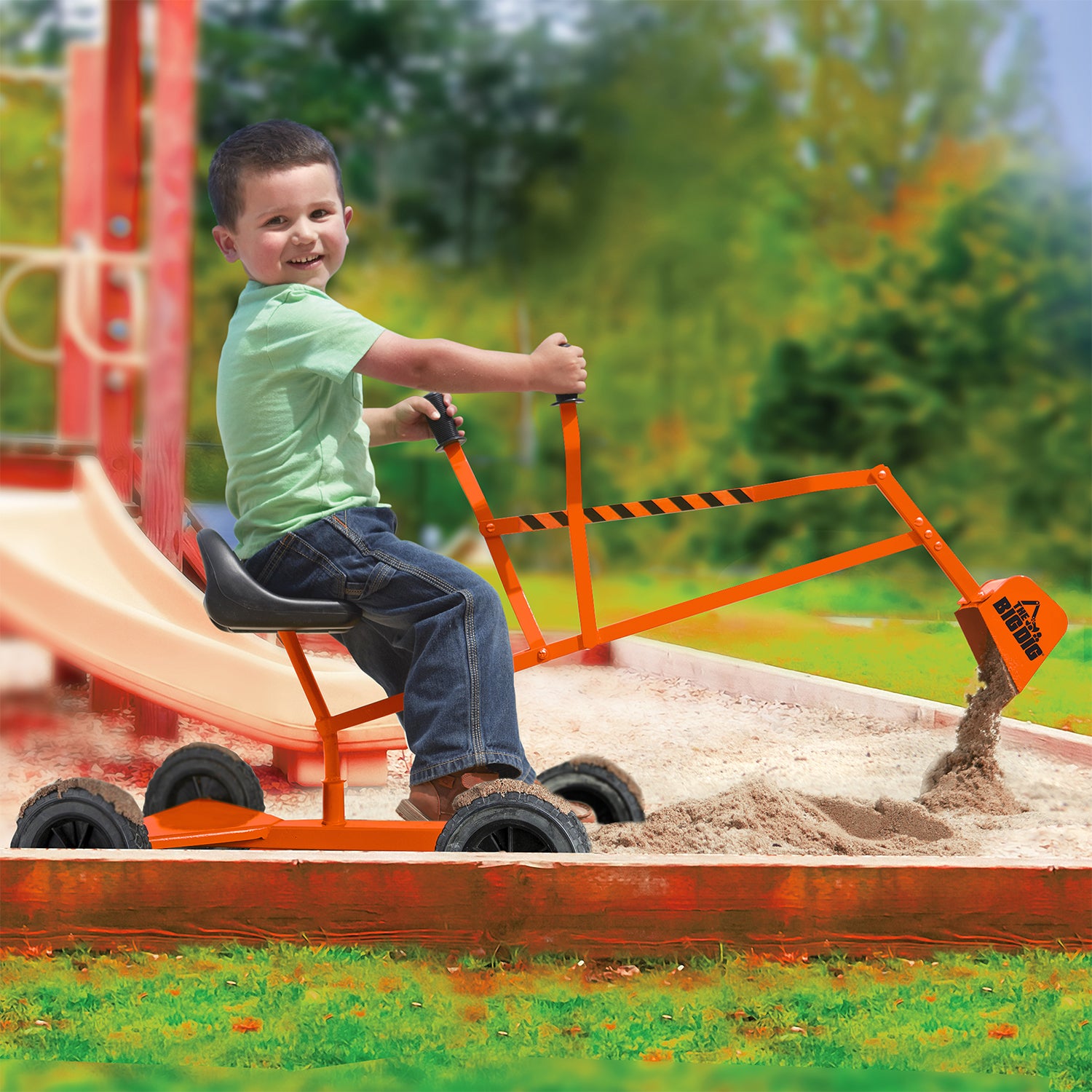 Big Dig Special Edition Sandbox Digger w/ 360 Degree Rotation, Orange(For Parts)