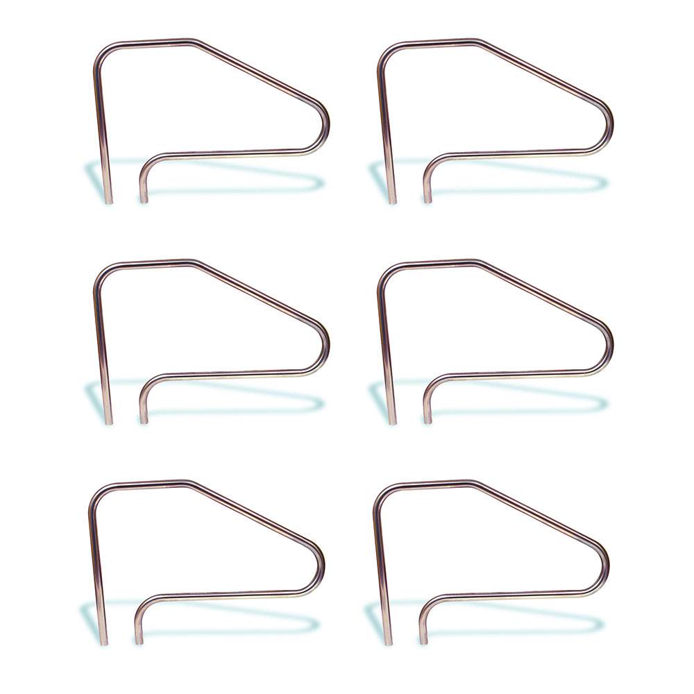 Hydrotools In Ground Swimming Pool Stainless Steel Ladder Step Handrail (6 Pack) - VMInnovations