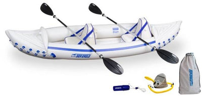 SEA EAGLE 330 Professional 2 Person Inflatable Kayak Canoe w/ Paddles (2 Pack)