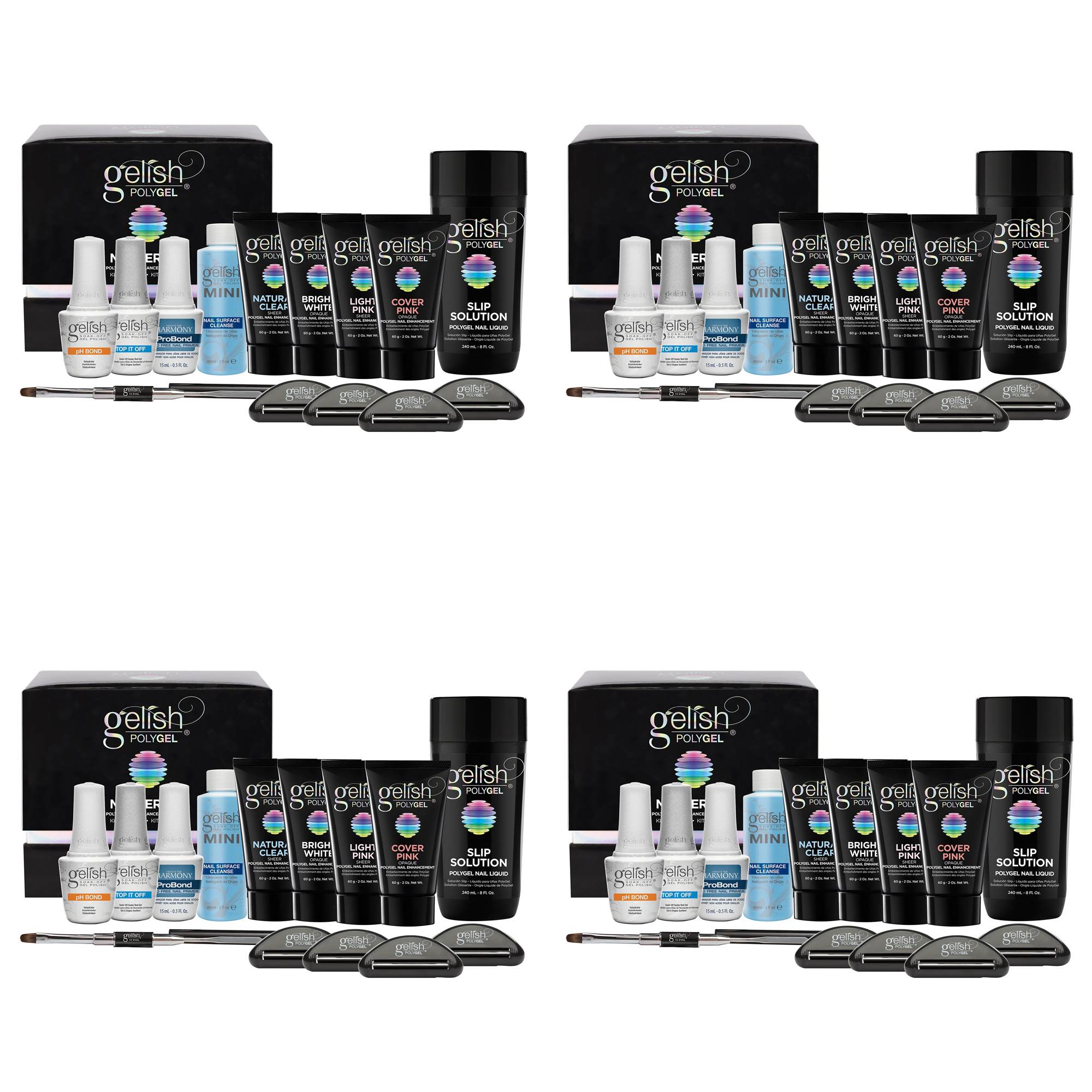 Gelish PolyGel Professional Nail Technician Enhancement Master Kit (4 Pack)