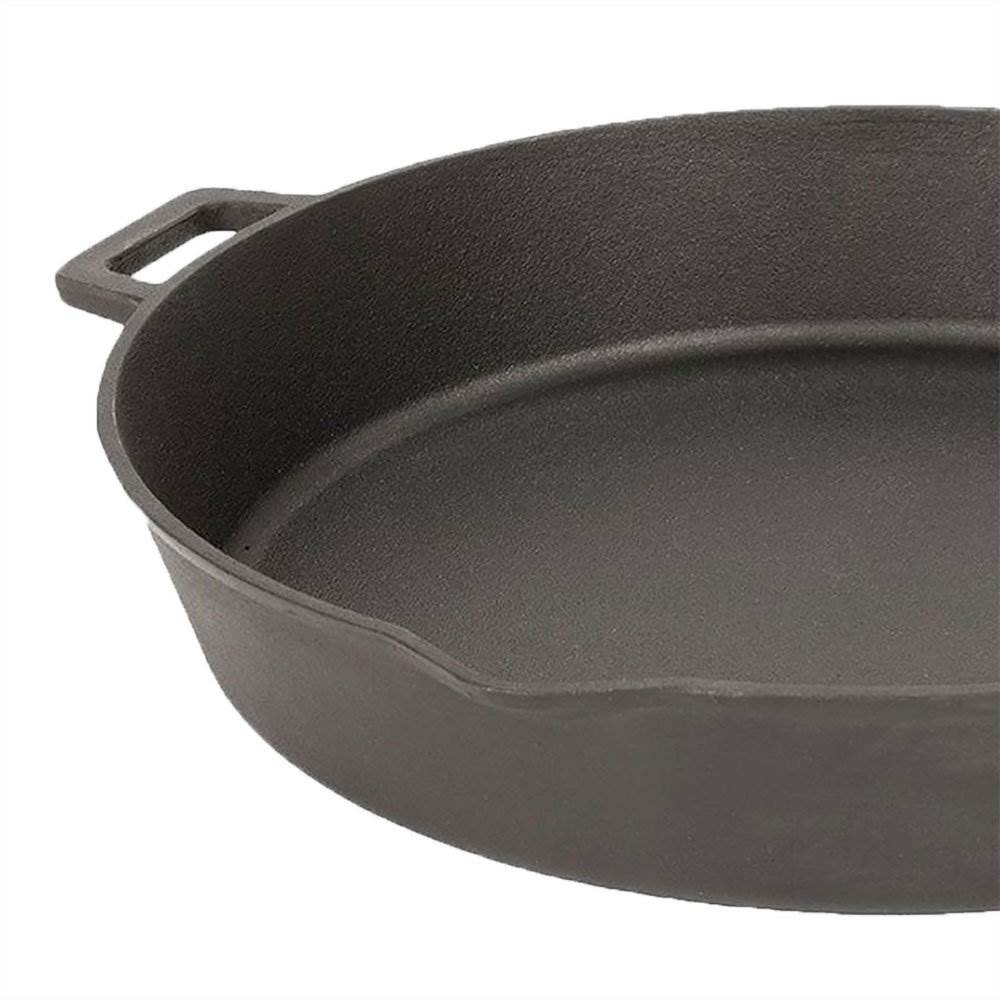 Bayou Classic 16 Inch Oven Safe Cast Iron Skillet Cooking Pot, Black (2 Pack) - VMInnovations