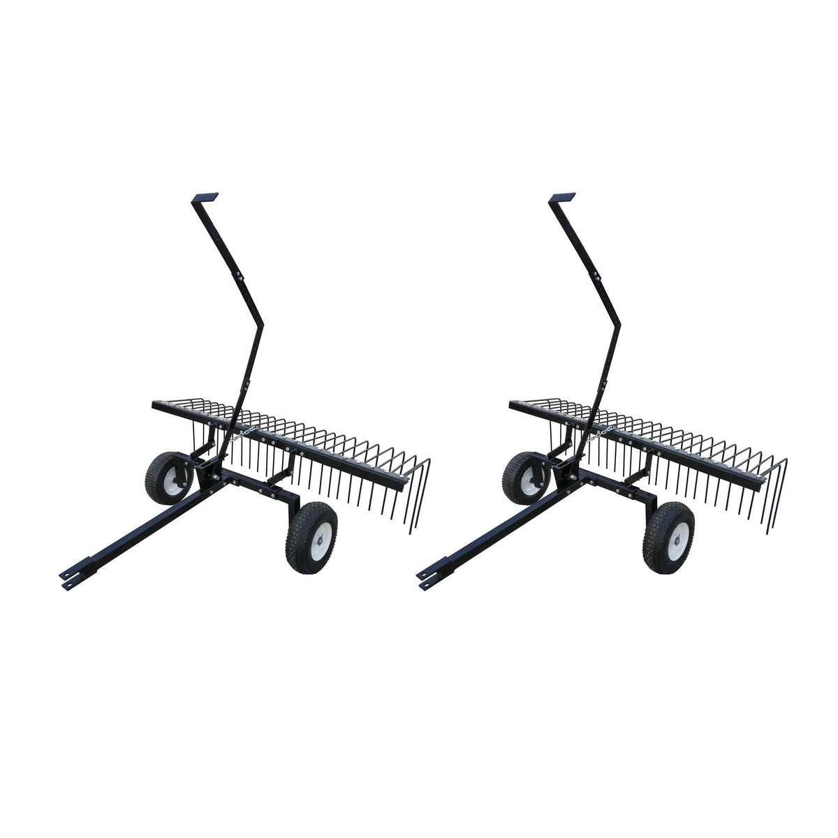 Yard Tuff 60" Pine Straw Garden Rake for ATV, UTV, or Utility Tractor (2 Pack)