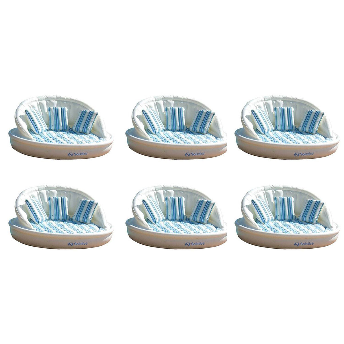 Swimline Solstice 15135HR Inflatable 3-Person AquaSofa Couch Float Raft (6 Pack)