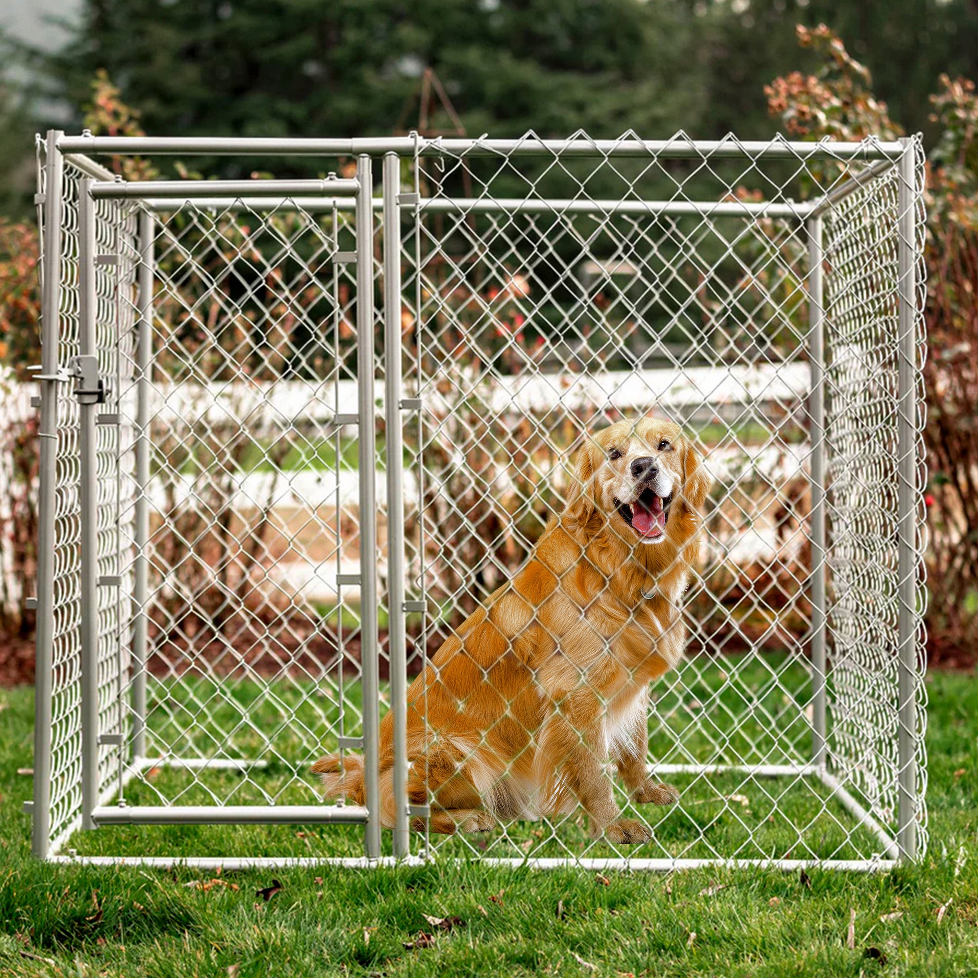 Lucky Dog 5 x 5 x 4 Foot Heavy Duty Chain Link Dog Kennel Enclosure (Used) - VMInnovations