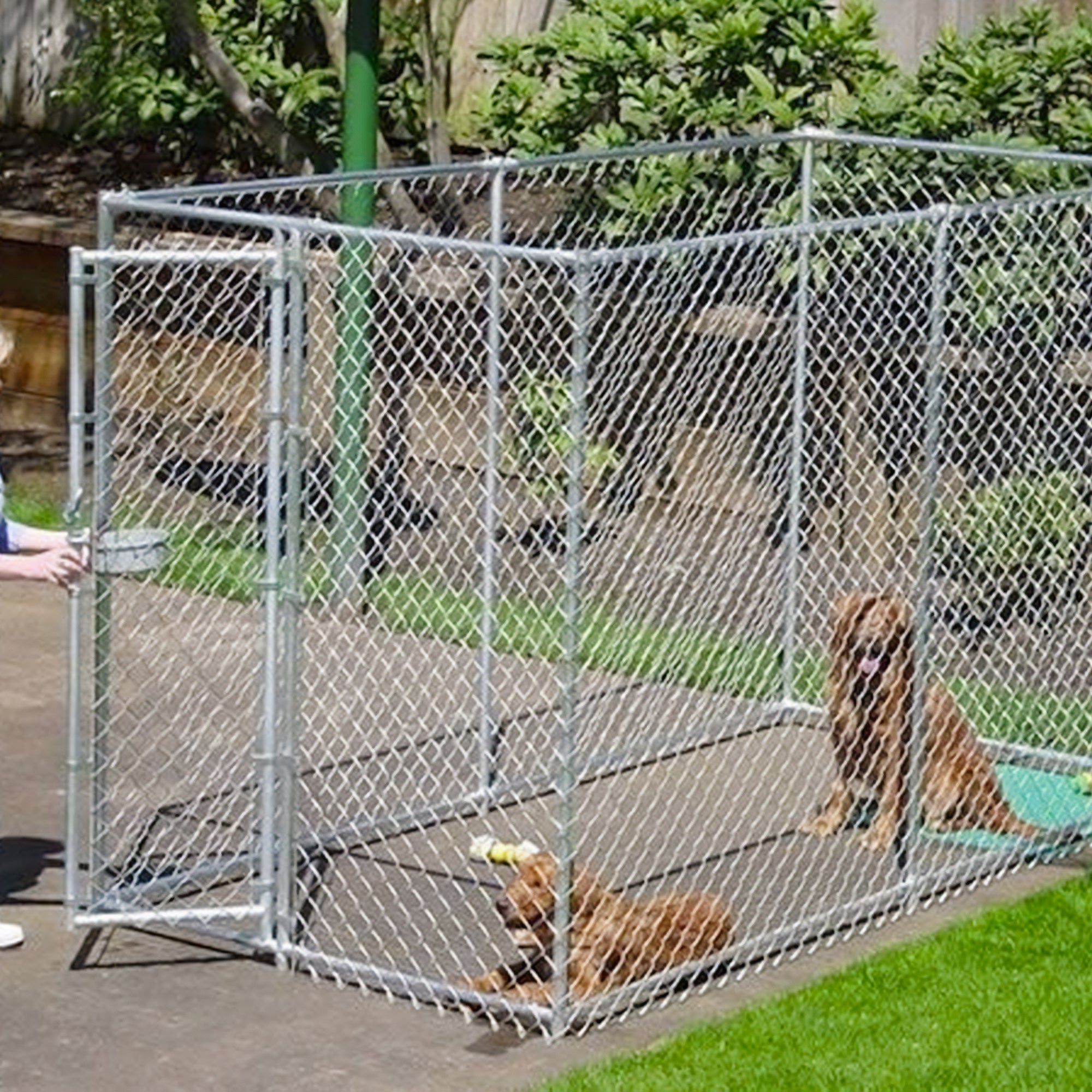 Lucky Dog 10 x 5 x 6 Heavy Duty Chain Link Dog Kennel Enclosure (Open Box) - VMInnovations