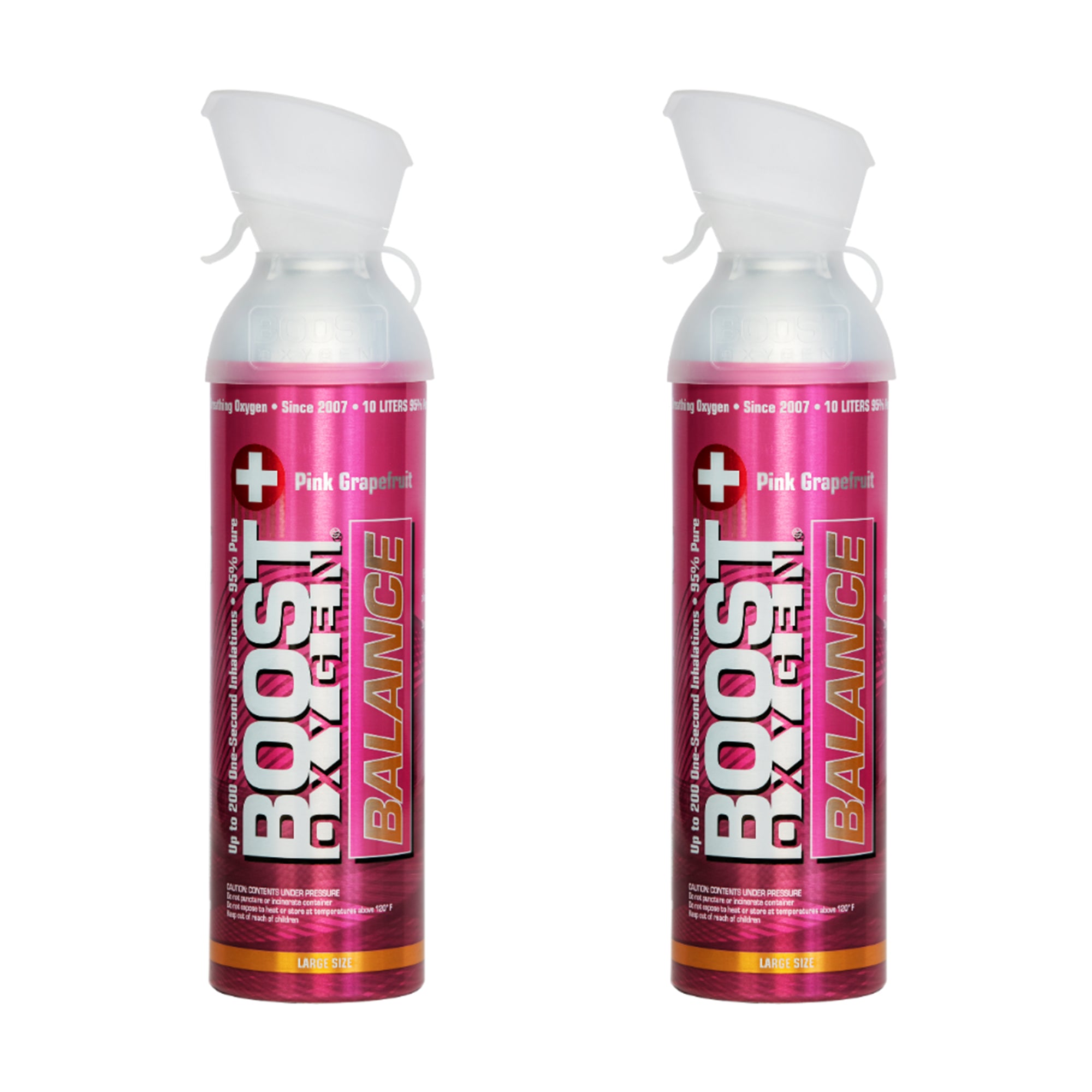 Boost Oxygen Natural 10 Liter Pure Oxygen Canister, Pink Grapefruit (2 Pack)