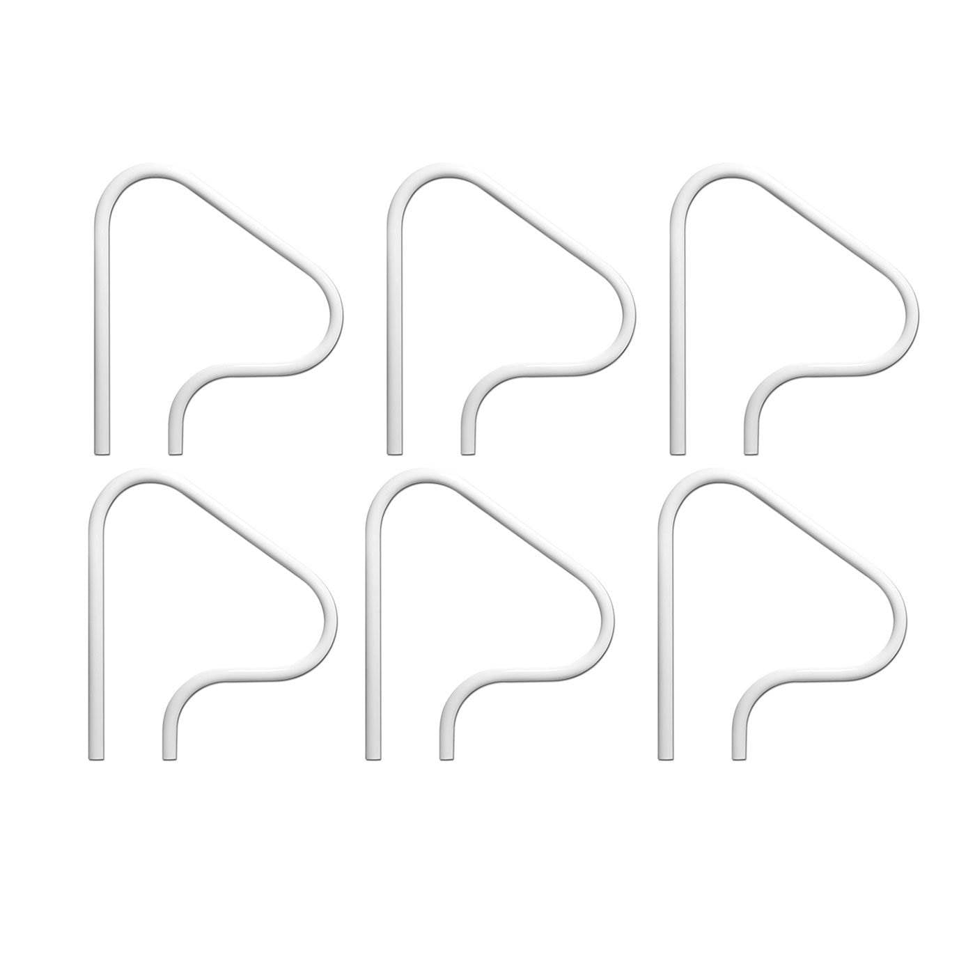 Saftron 3 Bend Return to Deck Polymer Swimming Pool Handrail, White (6 Pack)