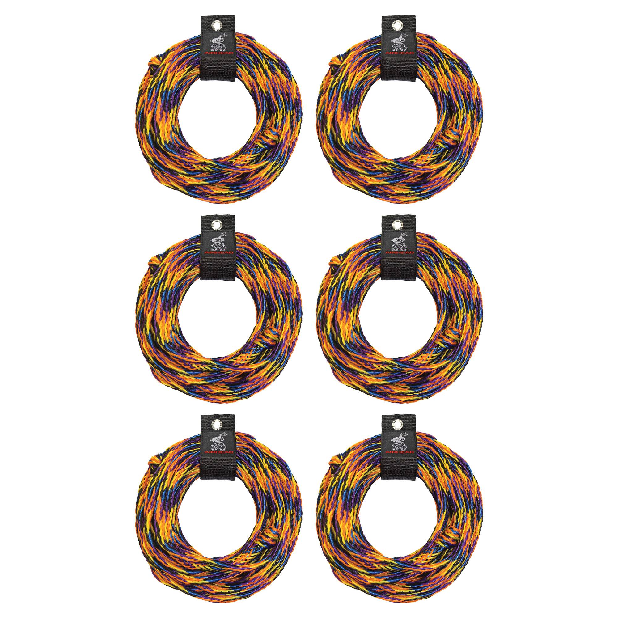 AIRHEAD AHTR-60 60 Ft. Length 2375 Pound Strength 2 Rider Tube Tow Rope (6 Pack) - VMInnovations