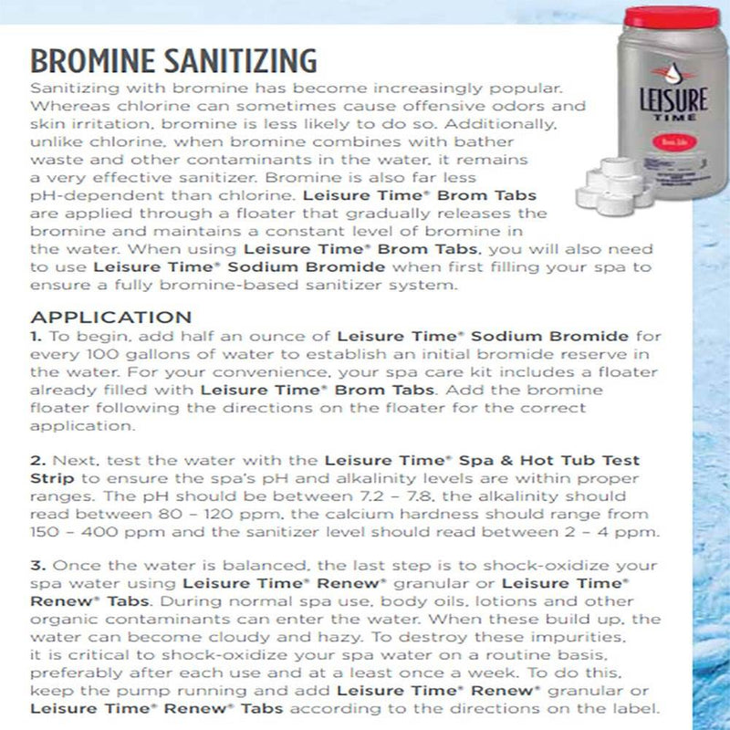 Leisure Time Bromine Chemical Starter Spa Sanitizer and Maintenance Kit (2 Pack)