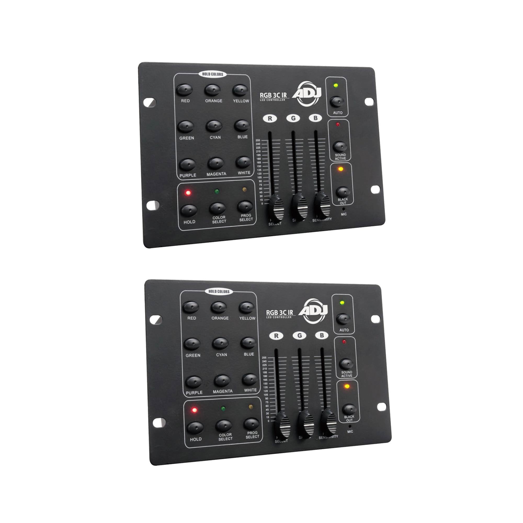American DJ Compact 3-Channel RGB LED Effect DMX Lighting Controller (2 Pack)