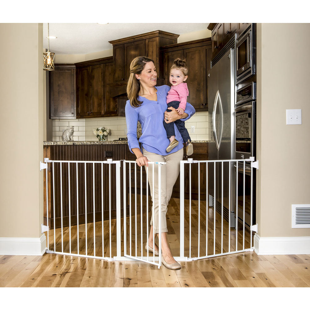 Regalo Flexi Gate Extra Wide Configurable Metal Walk Through Safety Baby Gate
