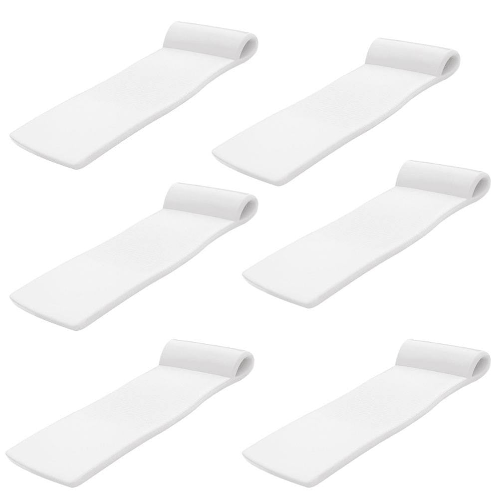 TRC Recreation Sunsation 70 Inch Foam Raft Lounger Pool Float, White (6 Pack)