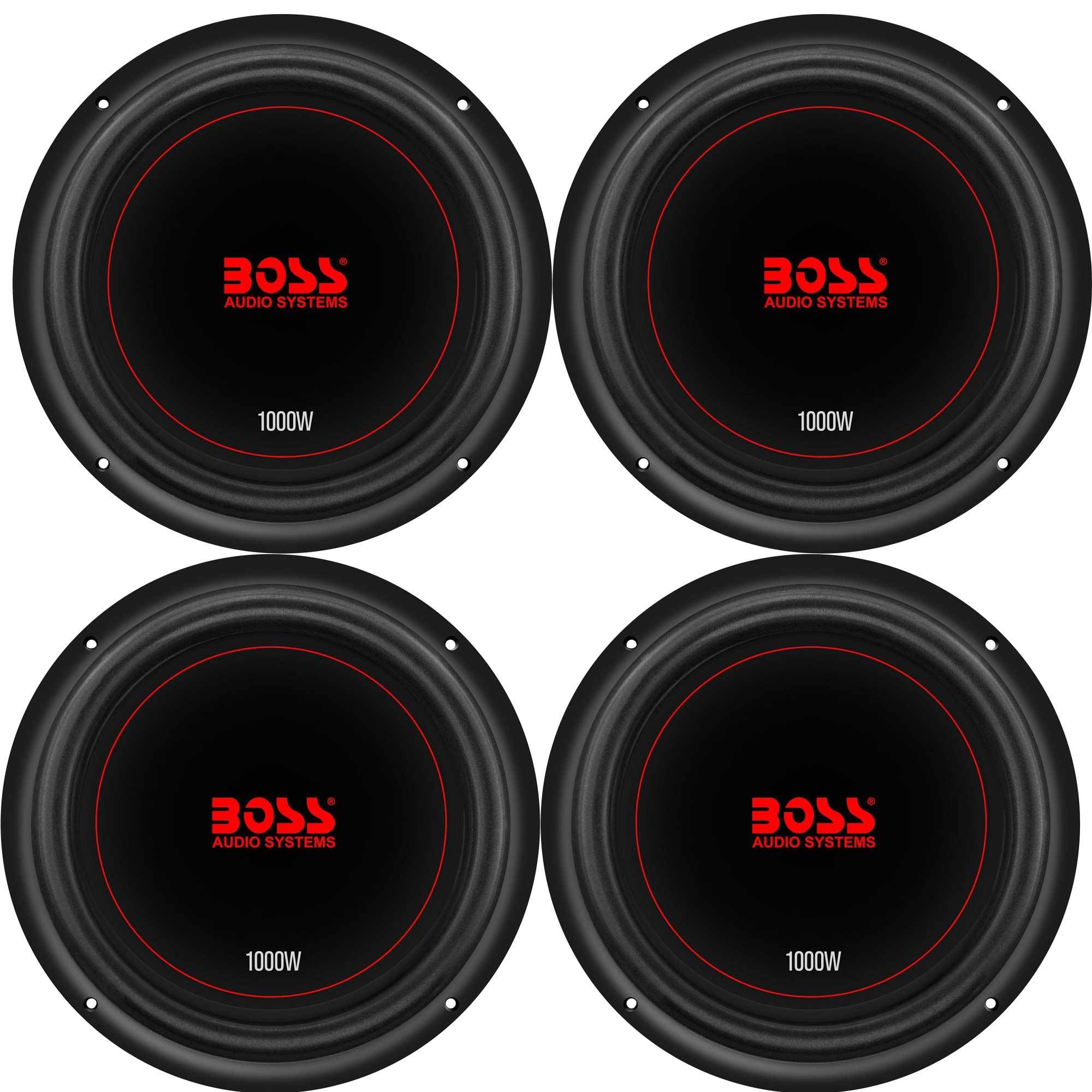Boss Chaos Exxtreme 10" 1000W Dual Voice Coil 4 Ohm Car Audio Subwoofer (4 Pack) - VMInnovations