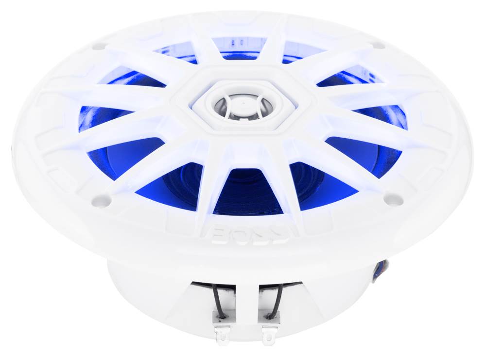 BOSS Audio MRGB65 6.5" 200W Boat Marine RGB LED Light Speakers, White (8 Pack)
