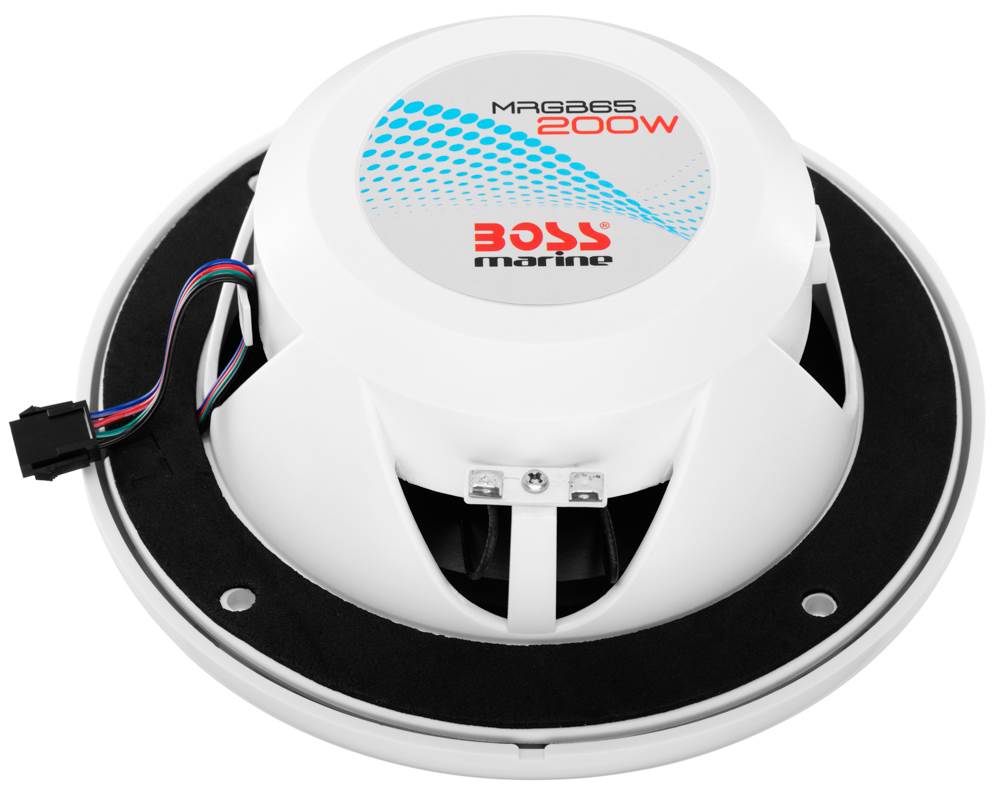 BOSS Audio MRGB65 6.5" 200W Boat Marine RGB LED Light Speakers, White (8 Pack)