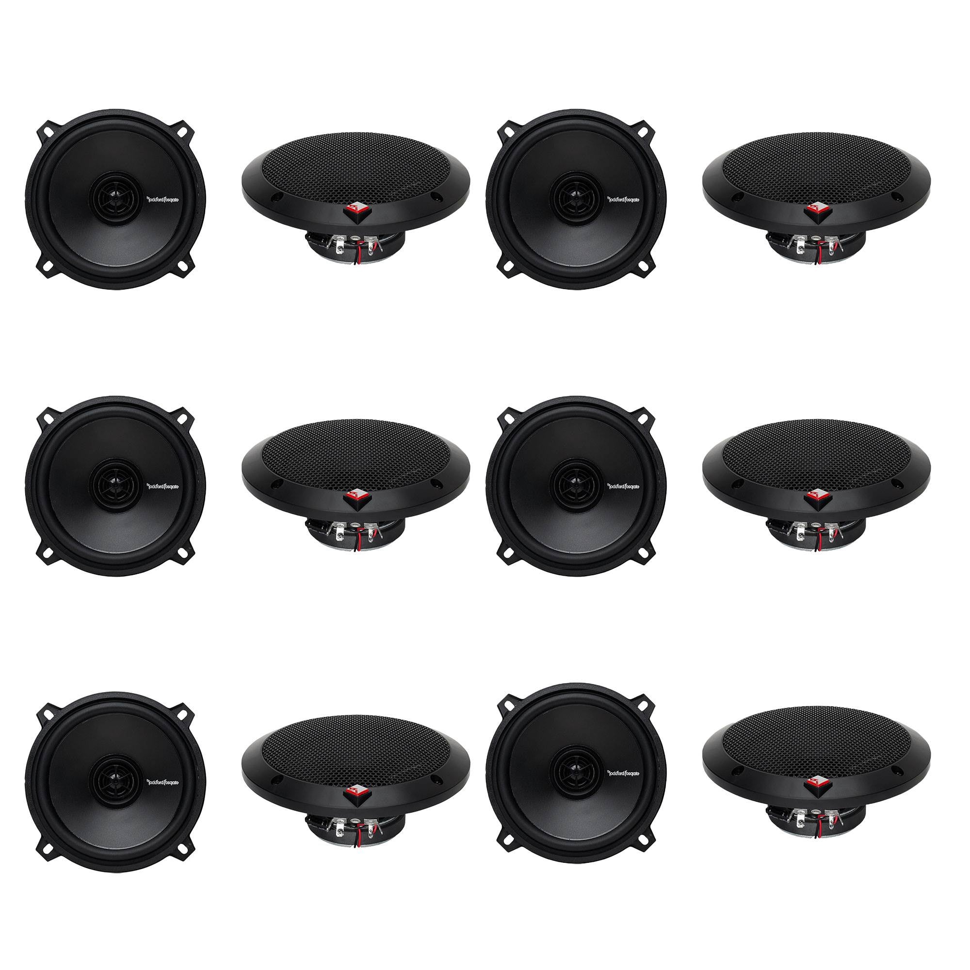 Rockford Fosgate 5.25" 5-1/4 160W 2-Way Coaxial Car Audio Speakers (12 Pack)