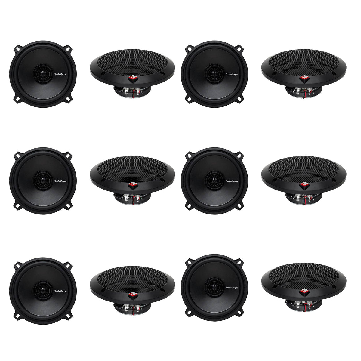 Rockford Fosgate 5.25" 5-1/4 160W 2-Way Coaxial Car Audio Speakers (12 Pack)