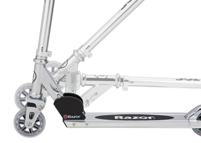 Razor A2 Kids Folding Portable Push Scooter with Wheelie Bar, Clear (3 pack)