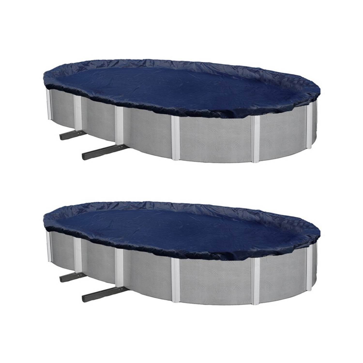 Swimline 15 x 30 Foot Oval Above Ground Swimming Pool Leaf Net Cover (2 Pack)