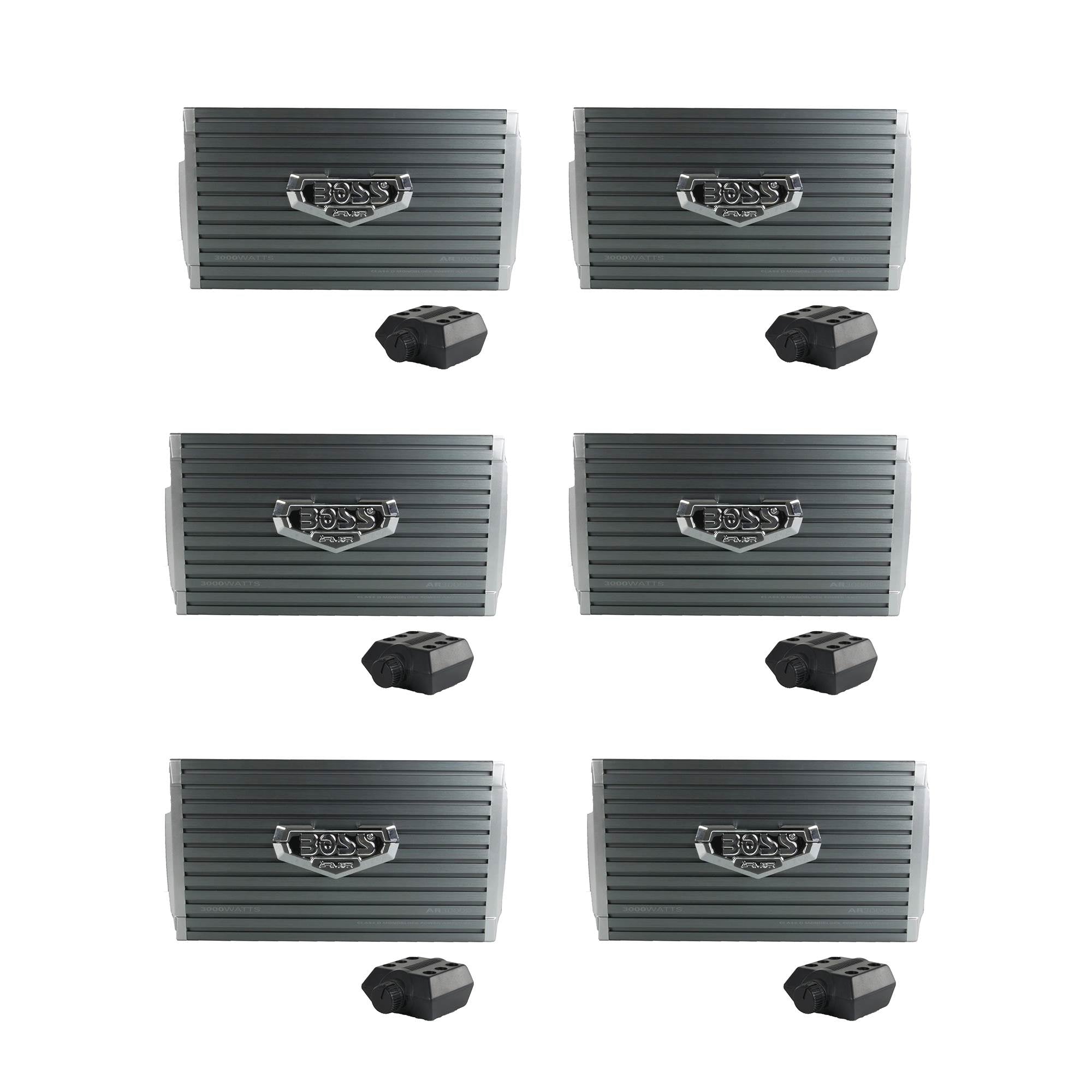 Boss Audio Armor 3000W MONOBLOCK D Car Amplifier Power Amp & Remote (6 Pack)