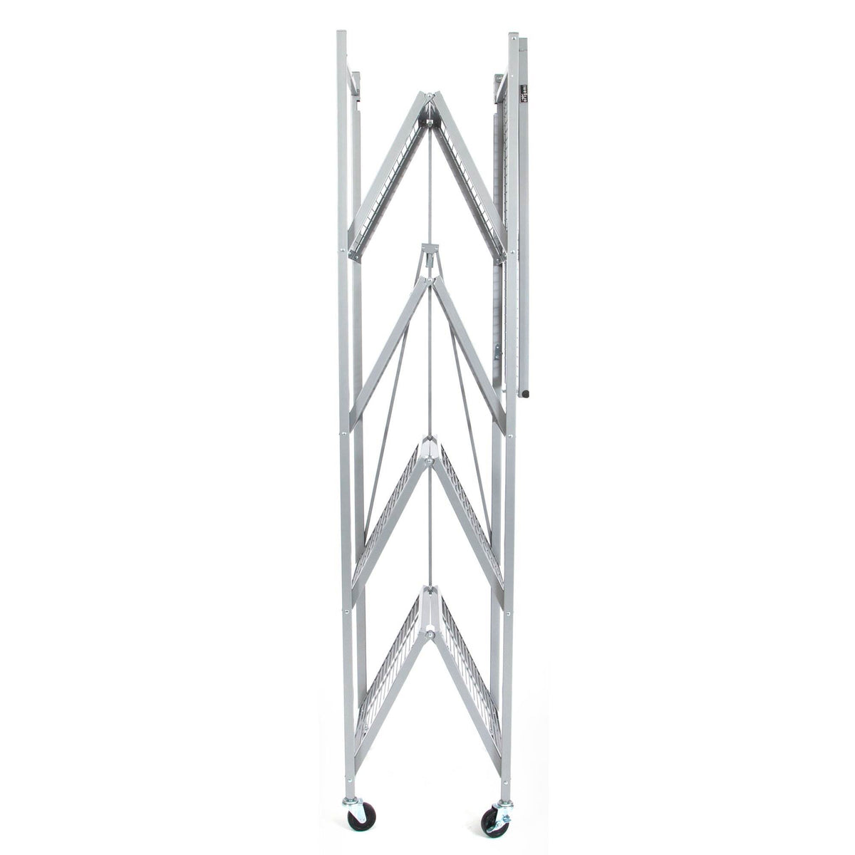 Origami Large Wheeled 5-Shelf Folding Steel Wire Shelving Platinum (Open Box)