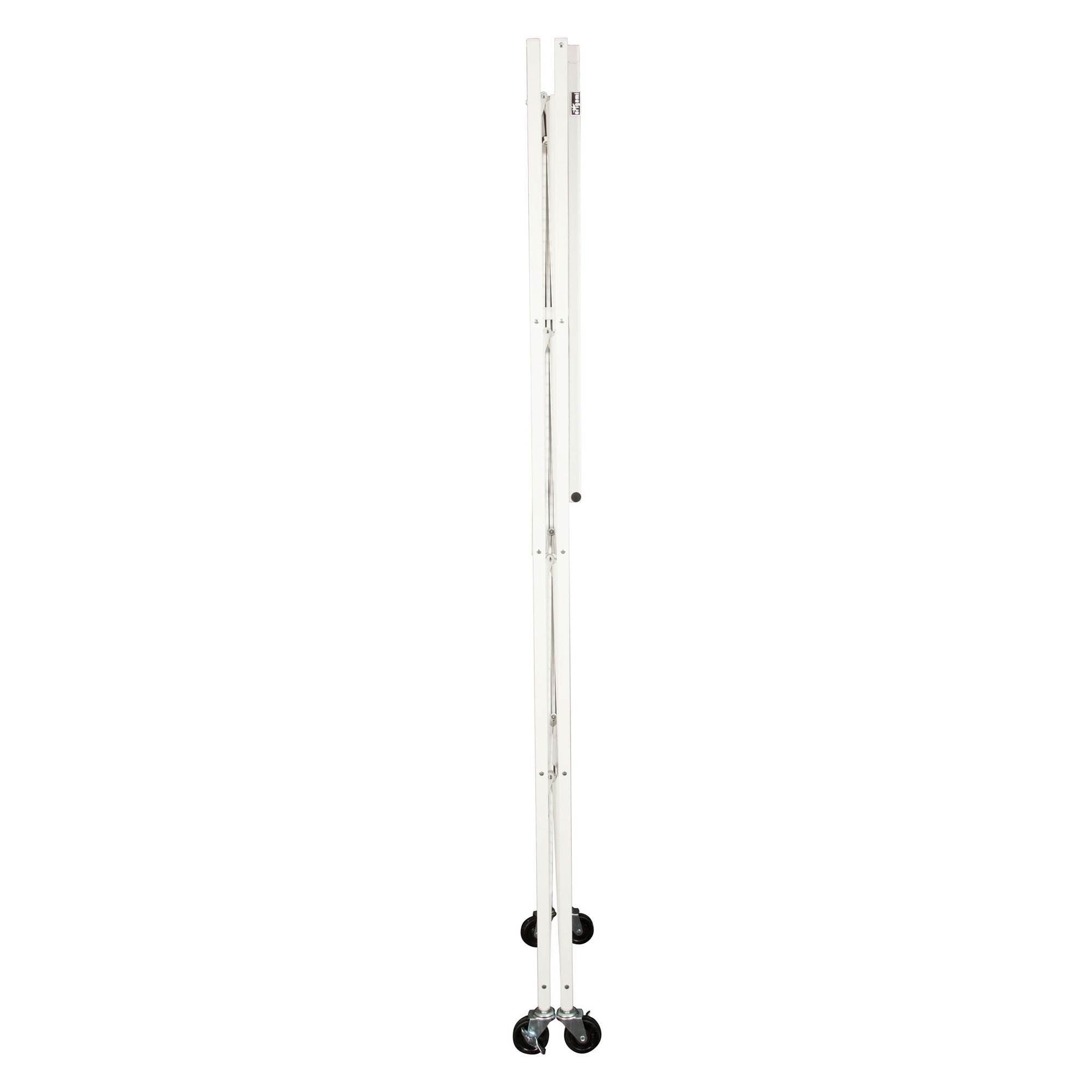 Origami Large Wheeled 5-Shelf Folding Steel Wire Shelving, White (Used) - VMInnovations