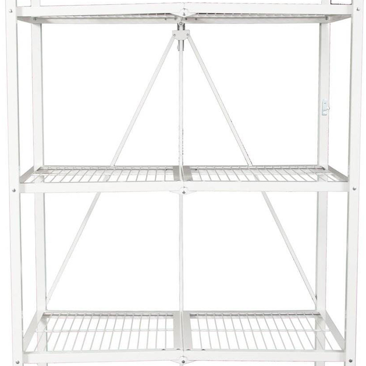 Origami Large Wheeled 5-Shelf Folding Steel Wire Shelving, White (21"x36"x78")