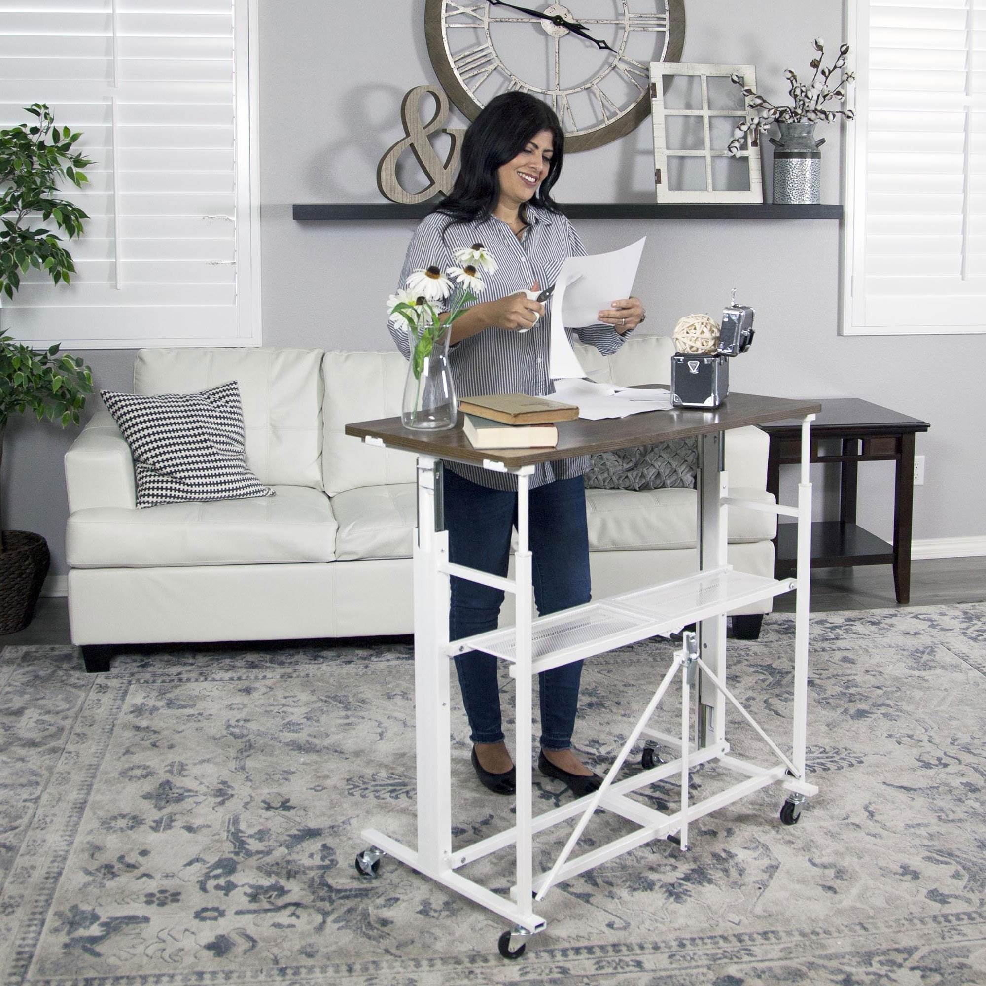 Origami Sit or Stand Adjustable Standing Office Desk, Slim (Open Box) - VMInnovations