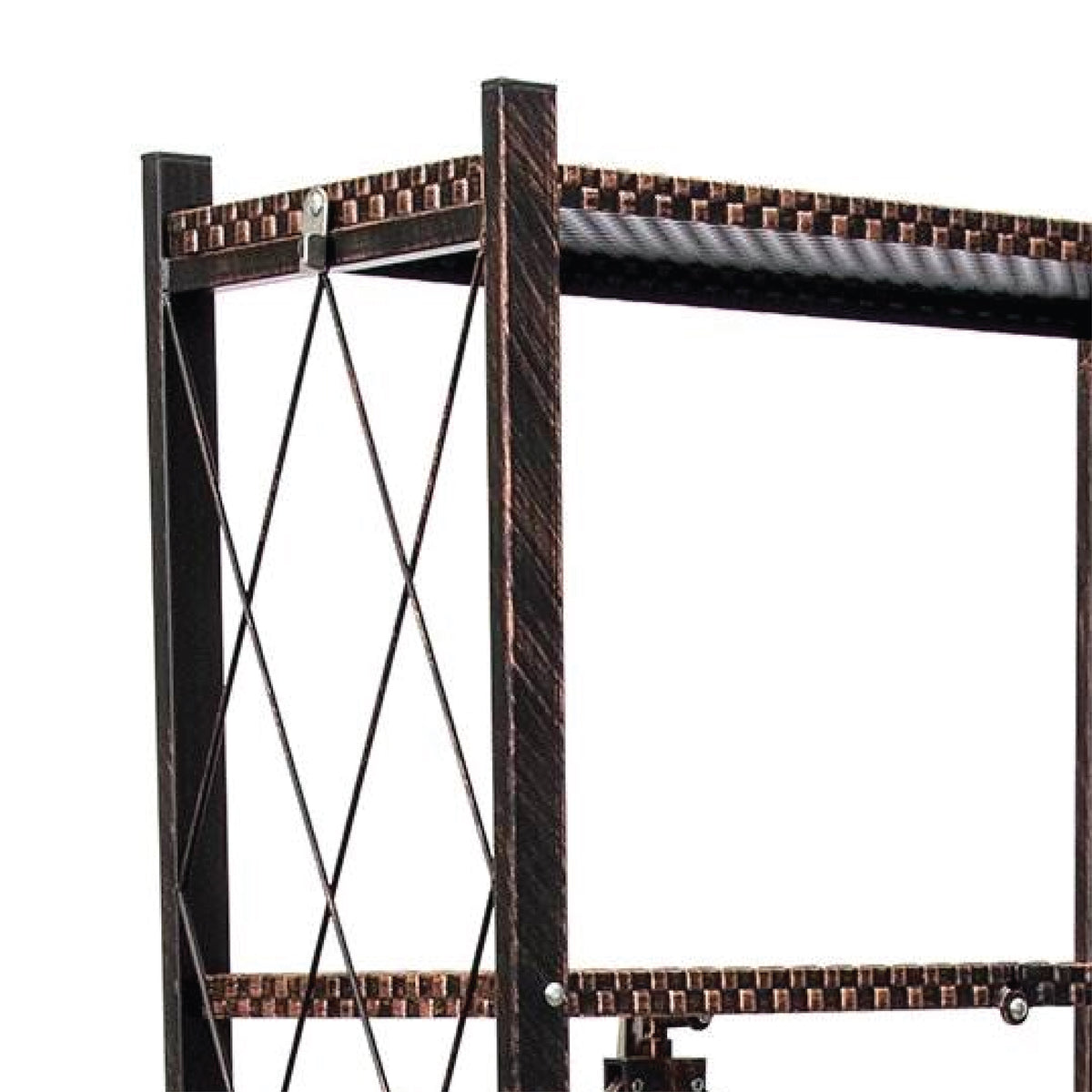 Origami 6 Tier Classic Steel Bookcase Organizer Storage Rack, Bronze (For Parts)