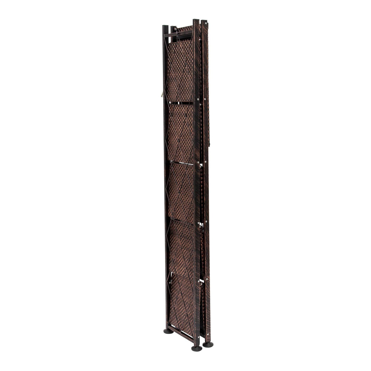 Origami 6 Tier Classic Steel Bookcase Organizer Storage Rack, Bronze (For Parts)