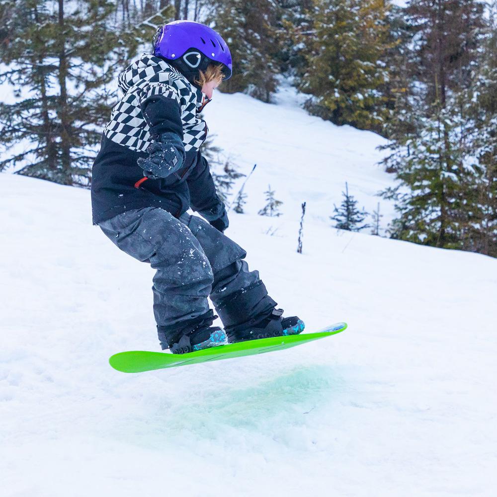 Lucky Bums 120CM Youth Kids Plastic Snowboard w/ Adjustable Bindings (Open Box) - VMInnovations