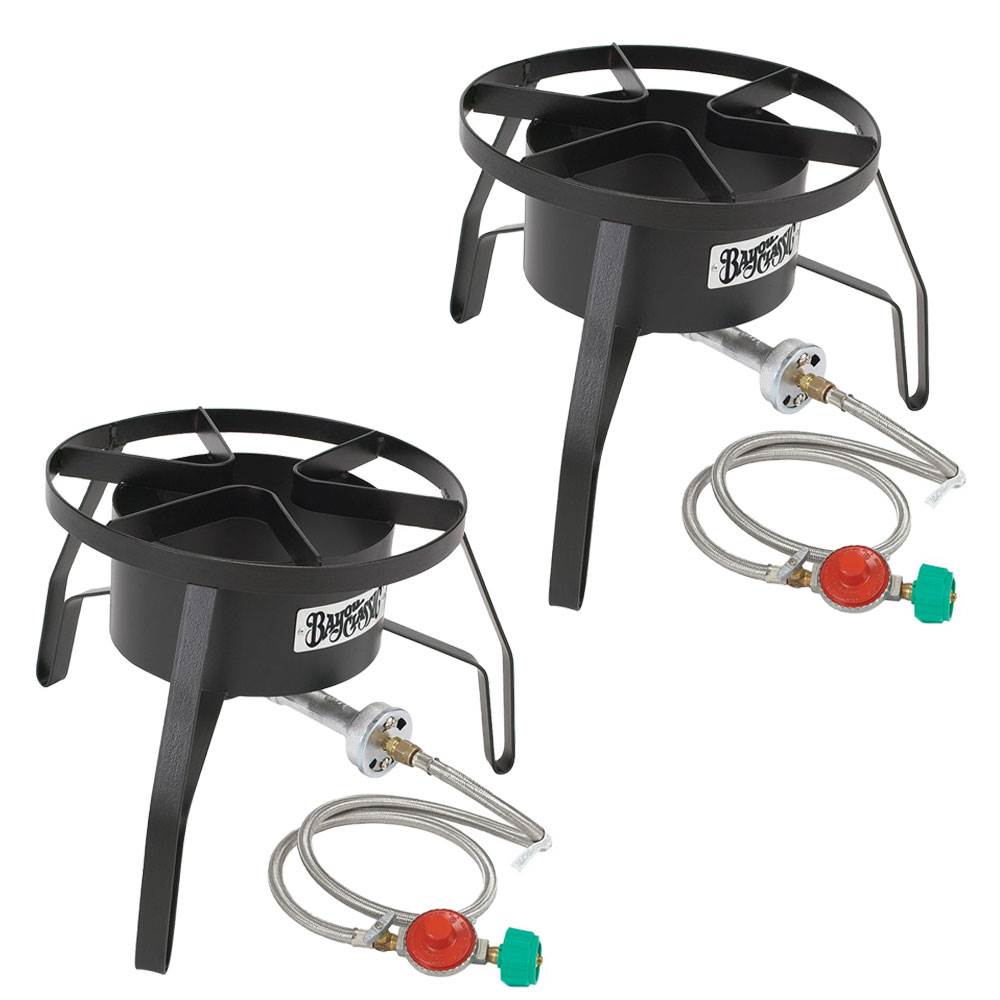 Bayou Classic High Pressure Outdoor Portable Propane Gas Burner Cooker (2 Pack)