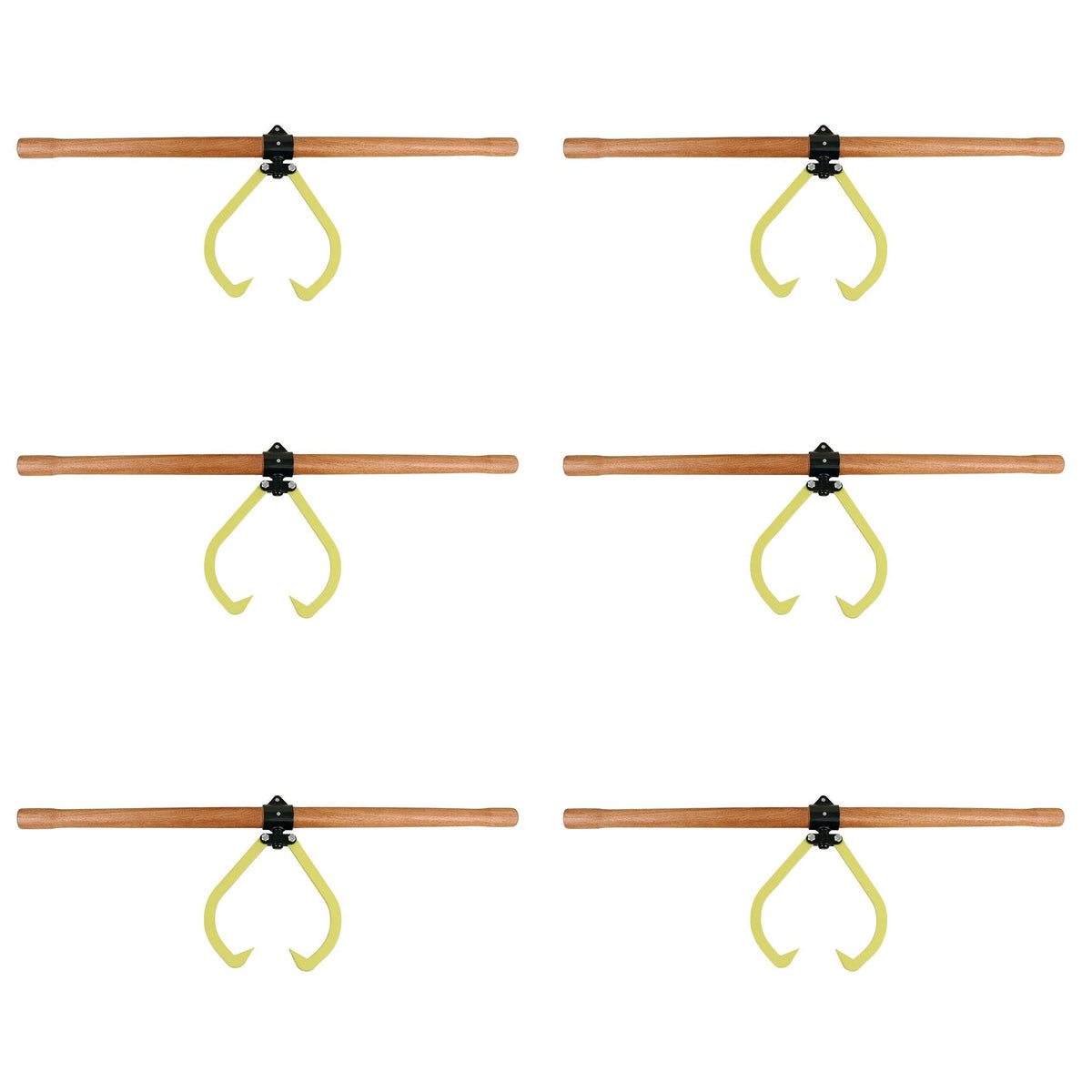 Timber Tuff TMW-12 4' Wood Handle 2 Person Logging Grapple Log Carrier (6 Pack)