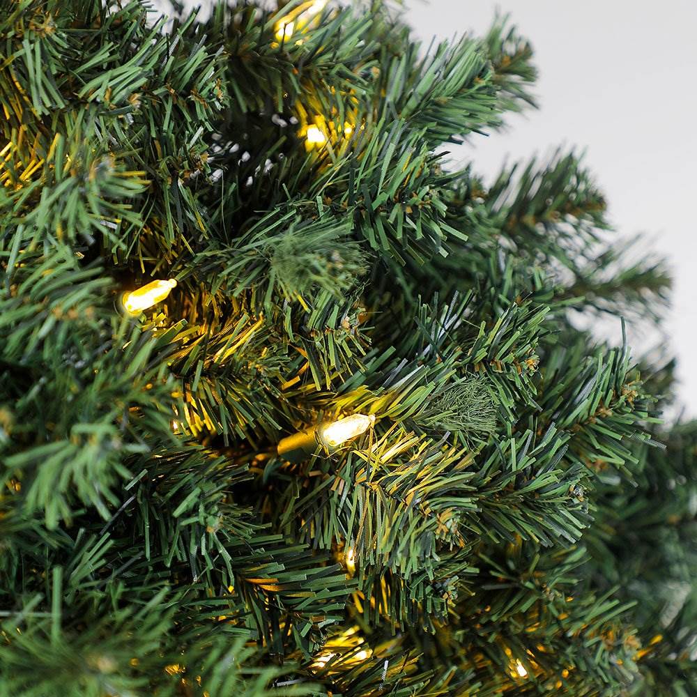 Home Heritage LED Christmas Wreath and 2 Entry Way Artificial Christmas Trees